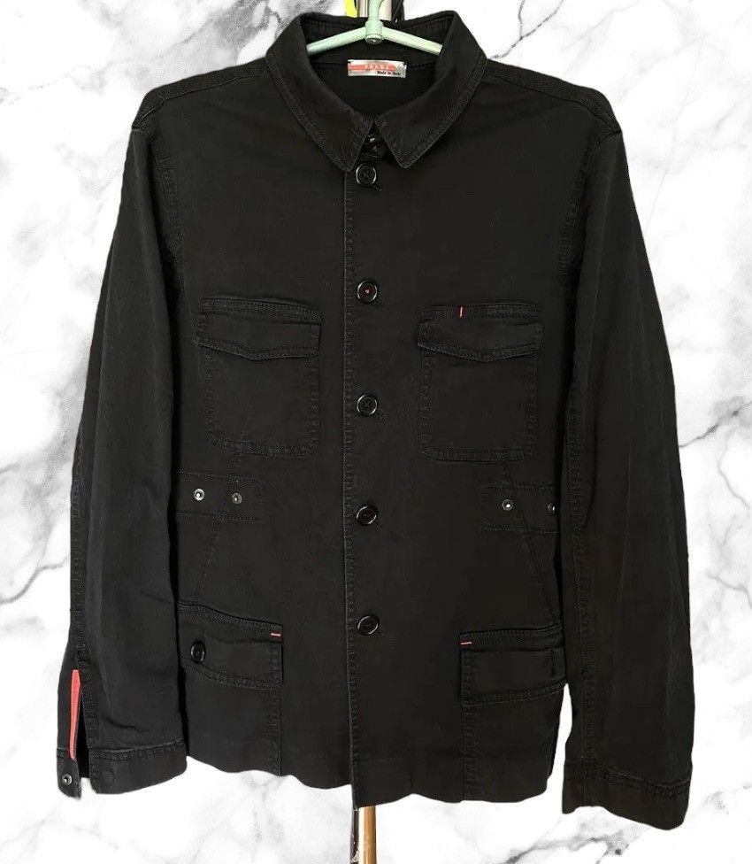 image of Vintage Archive Prada Jacket Red Tab Overshirt 90's Milano in Black, Women's (Size Medium)