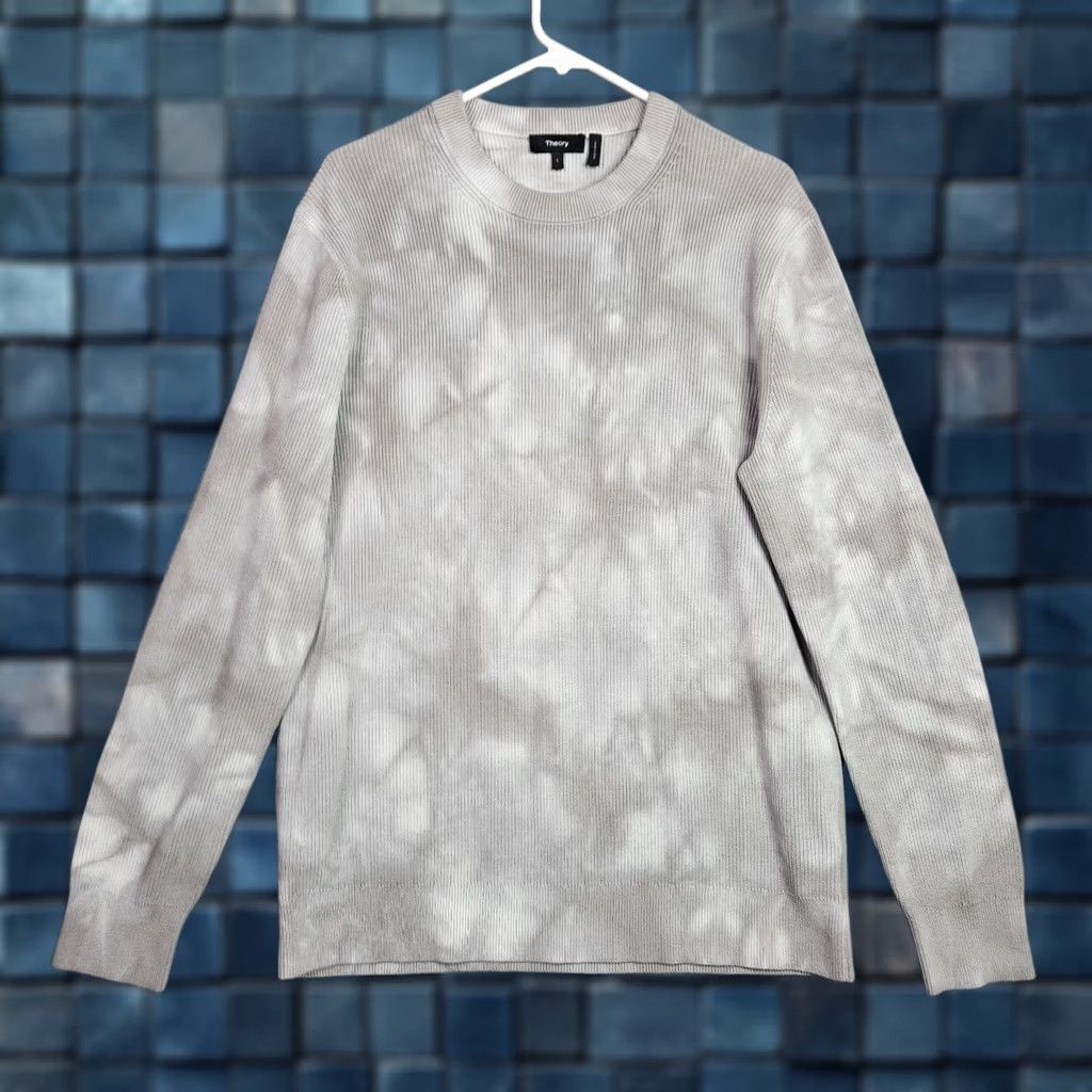 Theory Theory Masten Eco Brea Tie Dye Crewneck Sweater L Mens Gray Shortened? Size US L / EU 52-54 / 3 - 1 Thumbnail