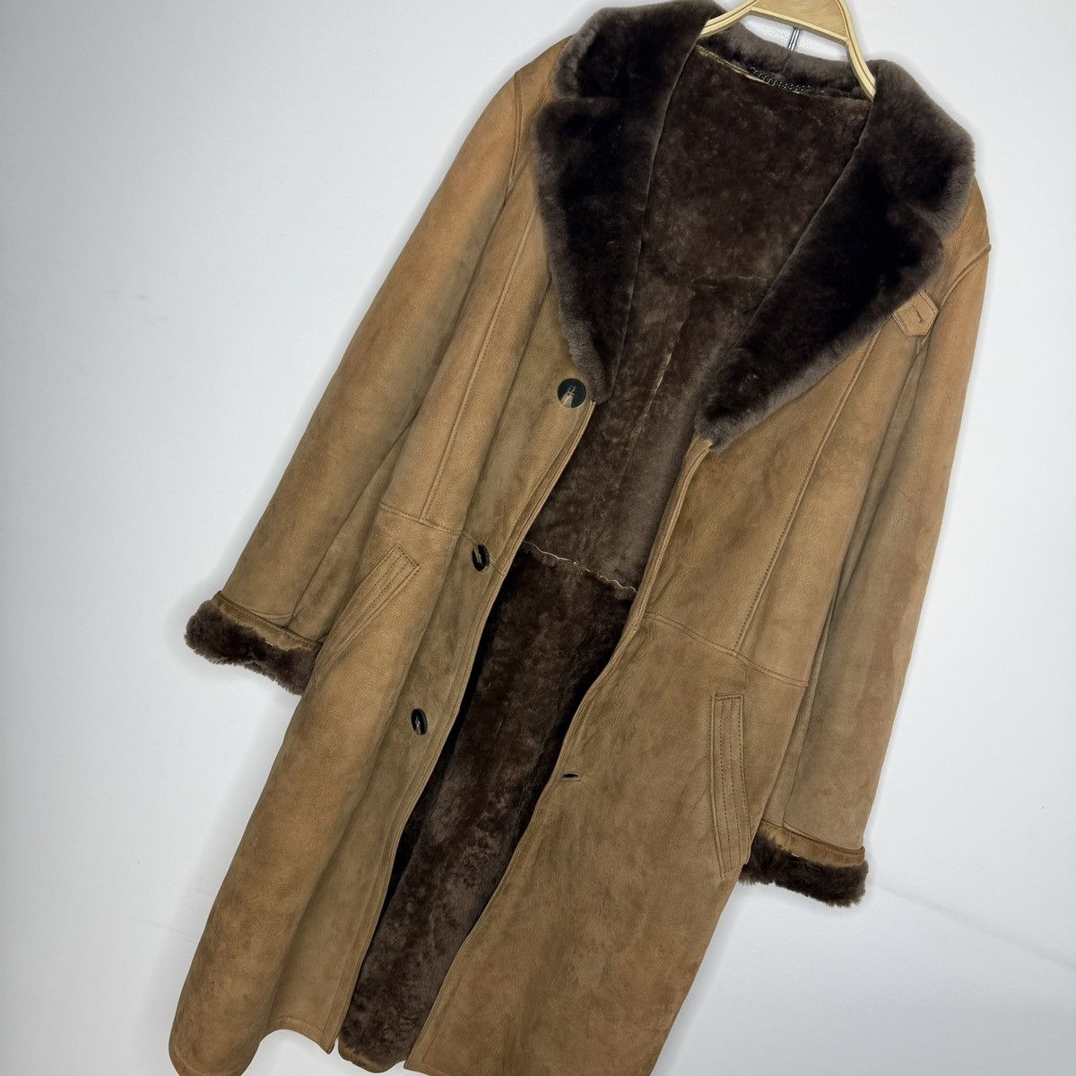 Genuine Leather Vintage Shearling Coat like Prada Size US M / EU 48-50 / 2 - 16 Thumbnail