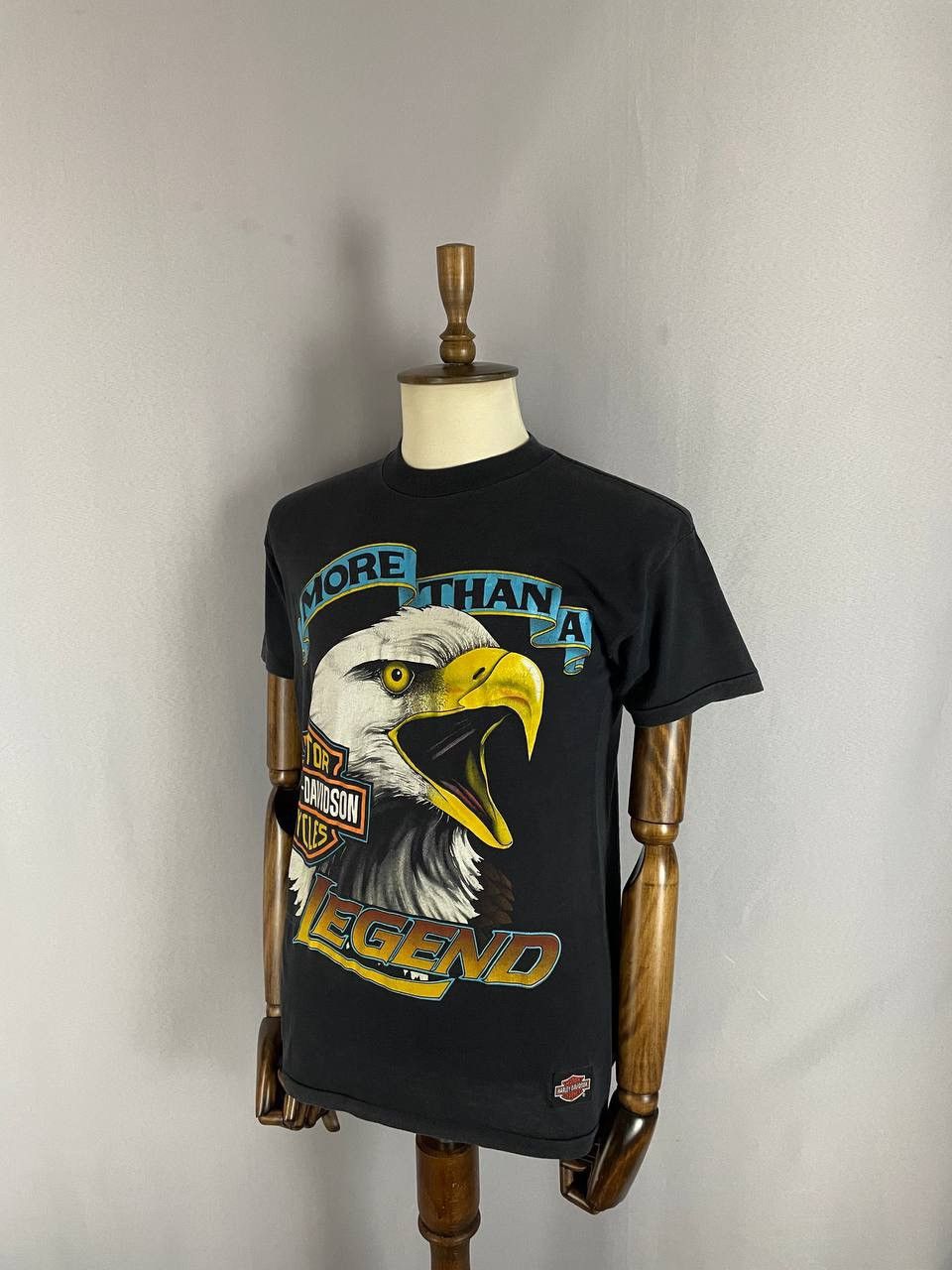 Harley Davidson Harley Davidson Tee T Shirt 1989 3D Print Black Faded Eagle Size US M / EU 48-50 / 2 - 1 Thumbnail