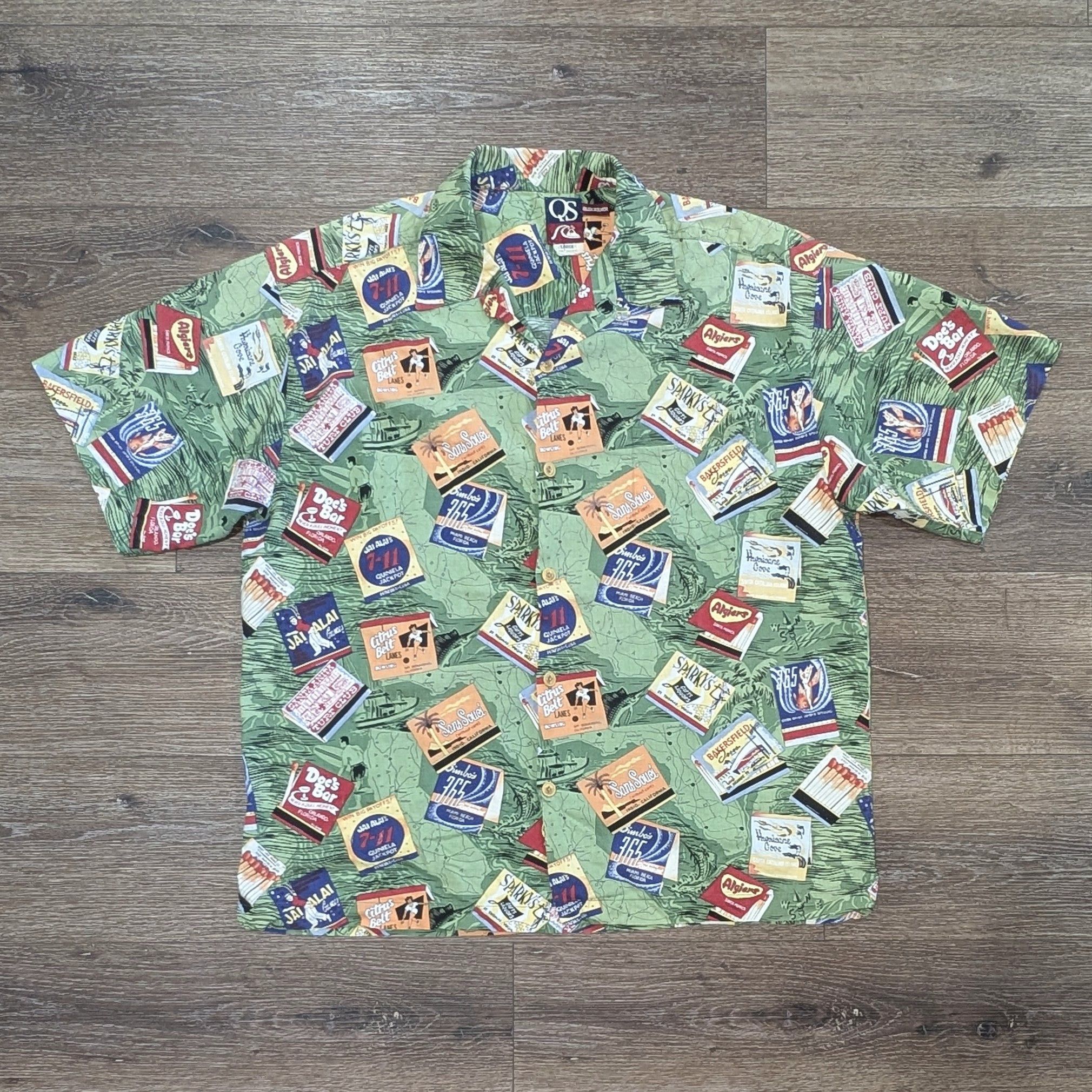Quiksilver Vintage Quiksilver matchbooks Hawaiian shirt - SIZE L Size US L / EU 52-54 / 3 - 1 Thumbnail