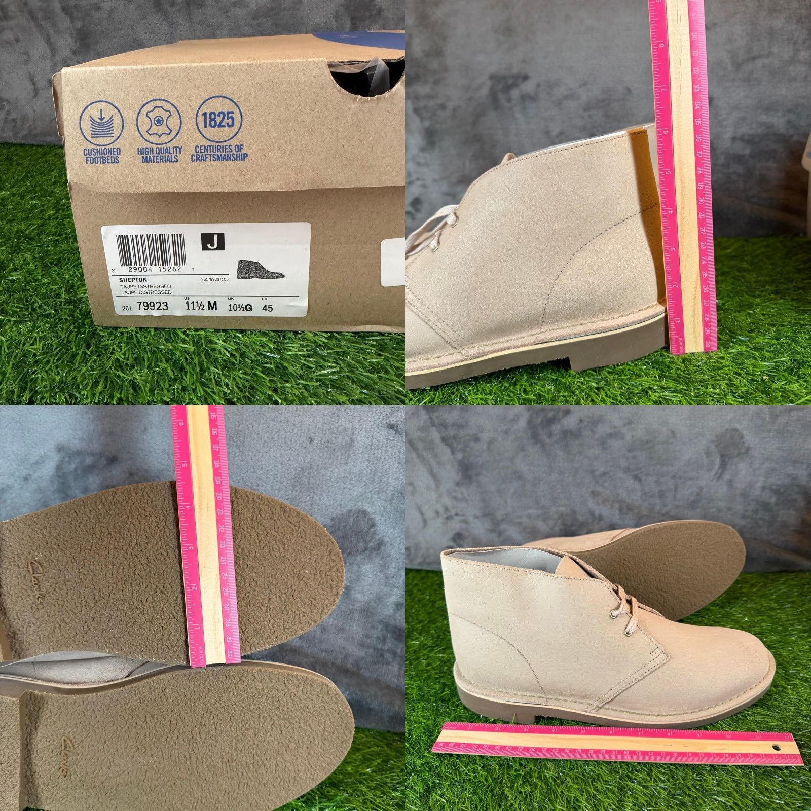 Clarks Clarks Shepton Desert Boot Suede Taupe Distressed Ankle Mens 11.5 M Leather Fabric Cushioned Comfort Casual Workwear Preppy Size US 11 / EU 44 - 8 Thumbnail
