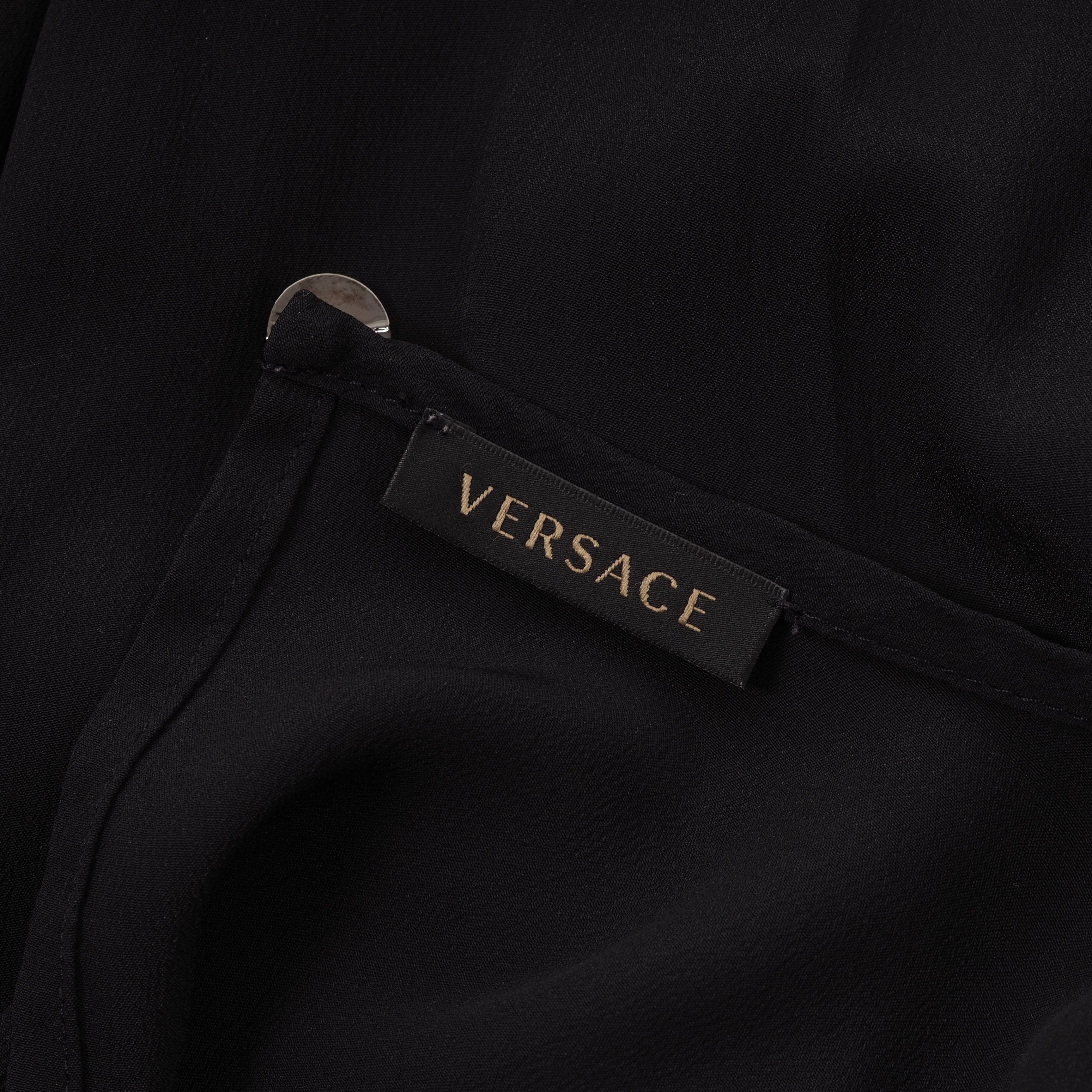 Versace Gianni Versace Black 3/4 Sleeve Monogram Top Blouse Size M / US 6-8 / IT 42-44 - 8 Thumbnail