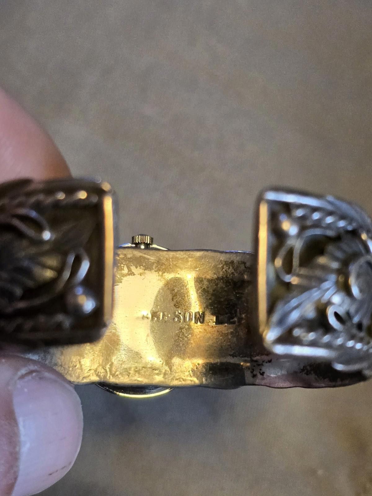Studio D'Artisan MOP Cuff Watch Bracelet Sterling Silver Floral Leaf Navajo Size ONE SIZE - 7 Thumbnail