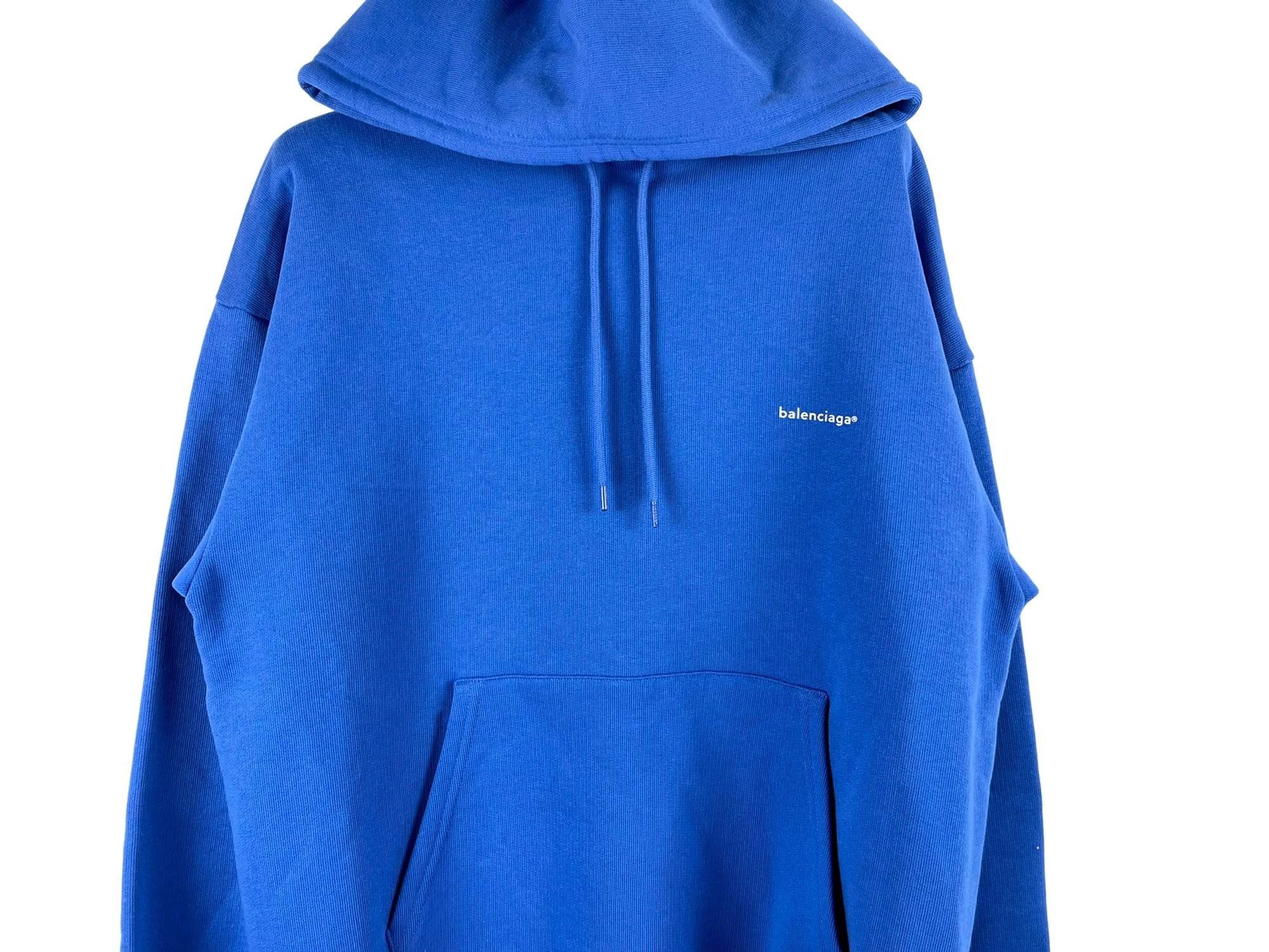 Balenciaga Balenciaga Blue Small Logo Oversized Hoodie Size US S / EU 44-46 / 1 - 3 Thumbnail