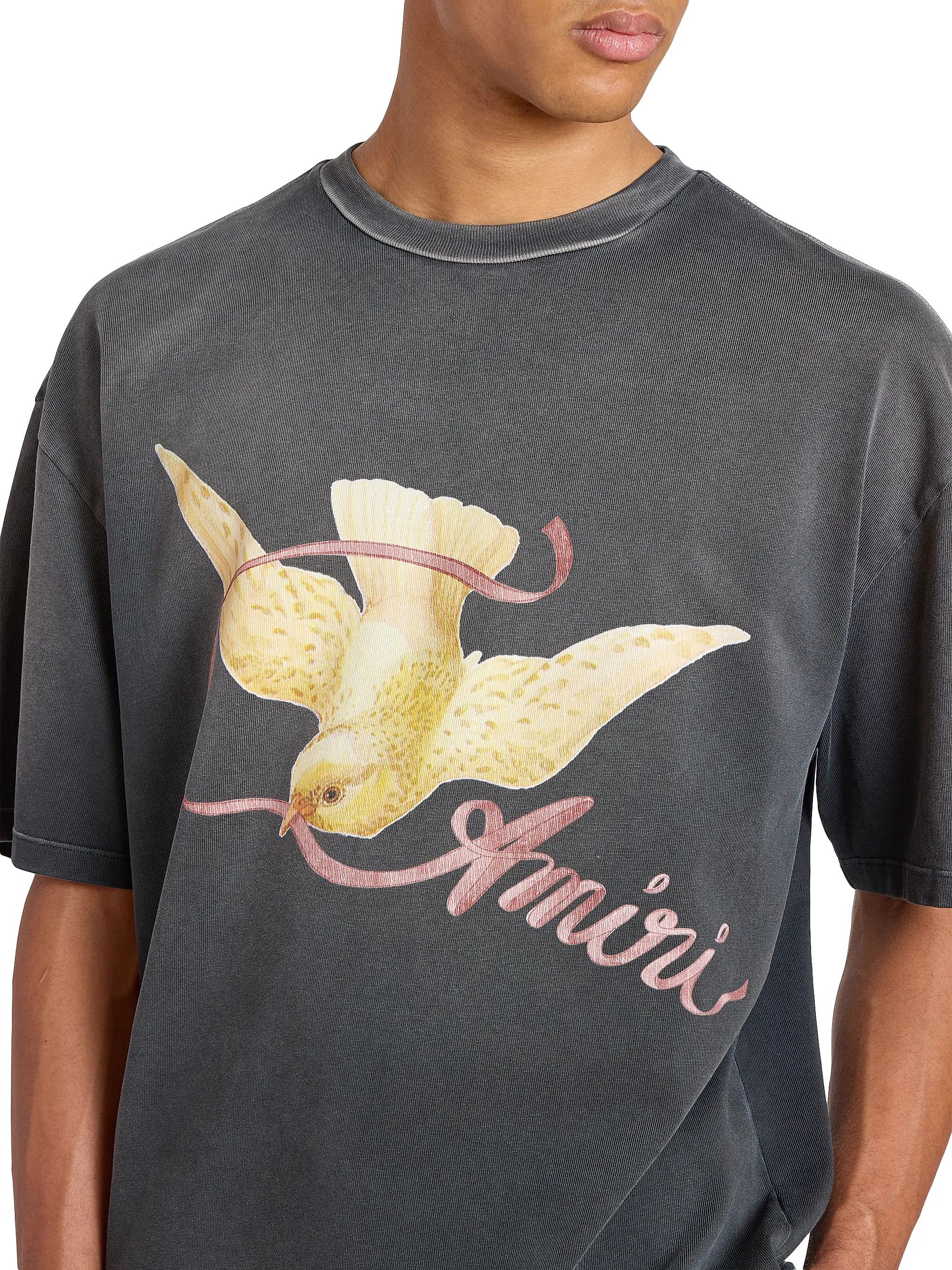Amiri os11x0526 Ribbon Logo Oversized T-Shirt in Black Size US L / EU 52-54 / 3 - 6 Thumbnail