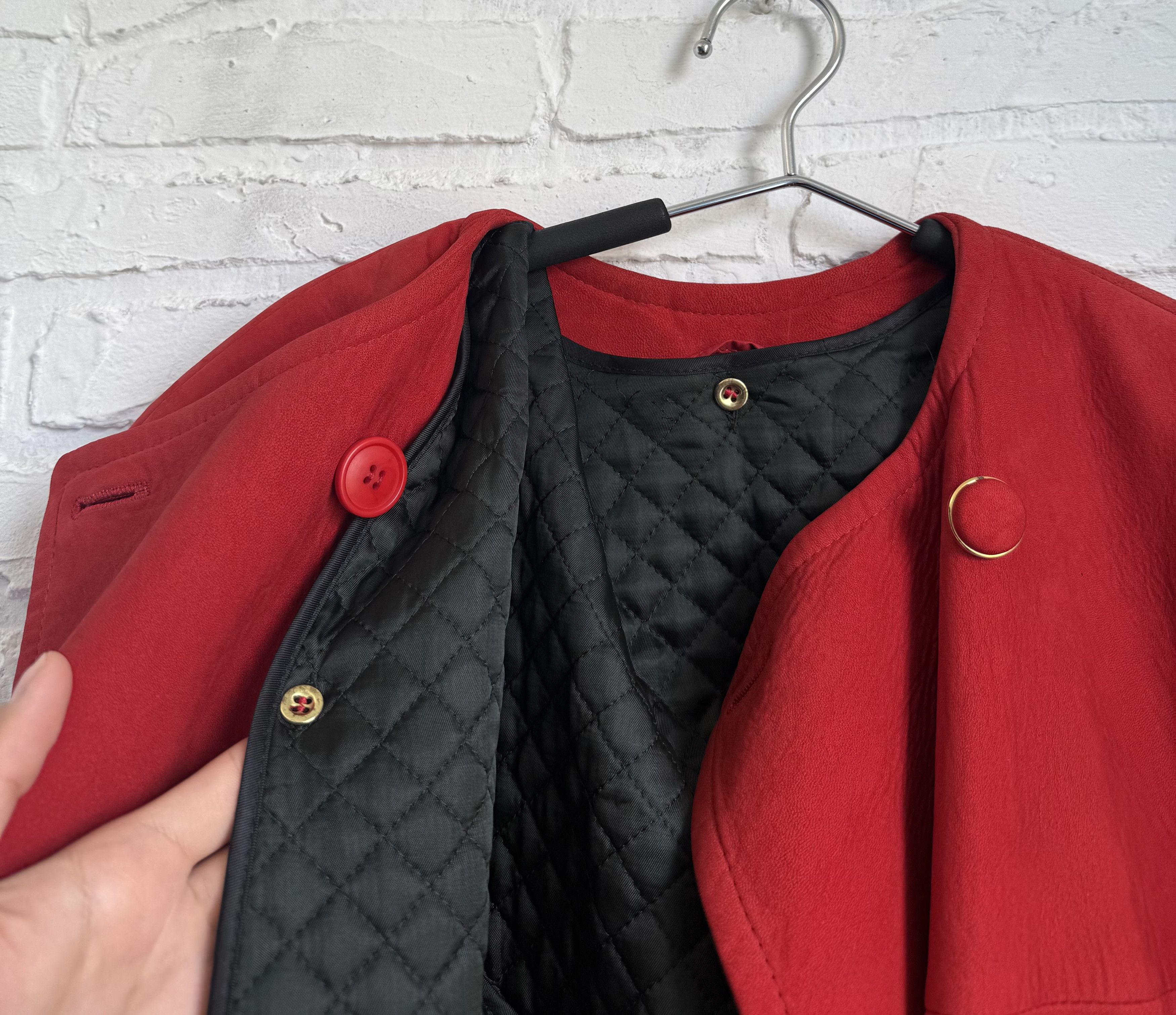 Gianfranco Ferre Vintage 80s Gianfranco Ferre red leather cape jacket Size ONE SIZE - 4 Thumbnail