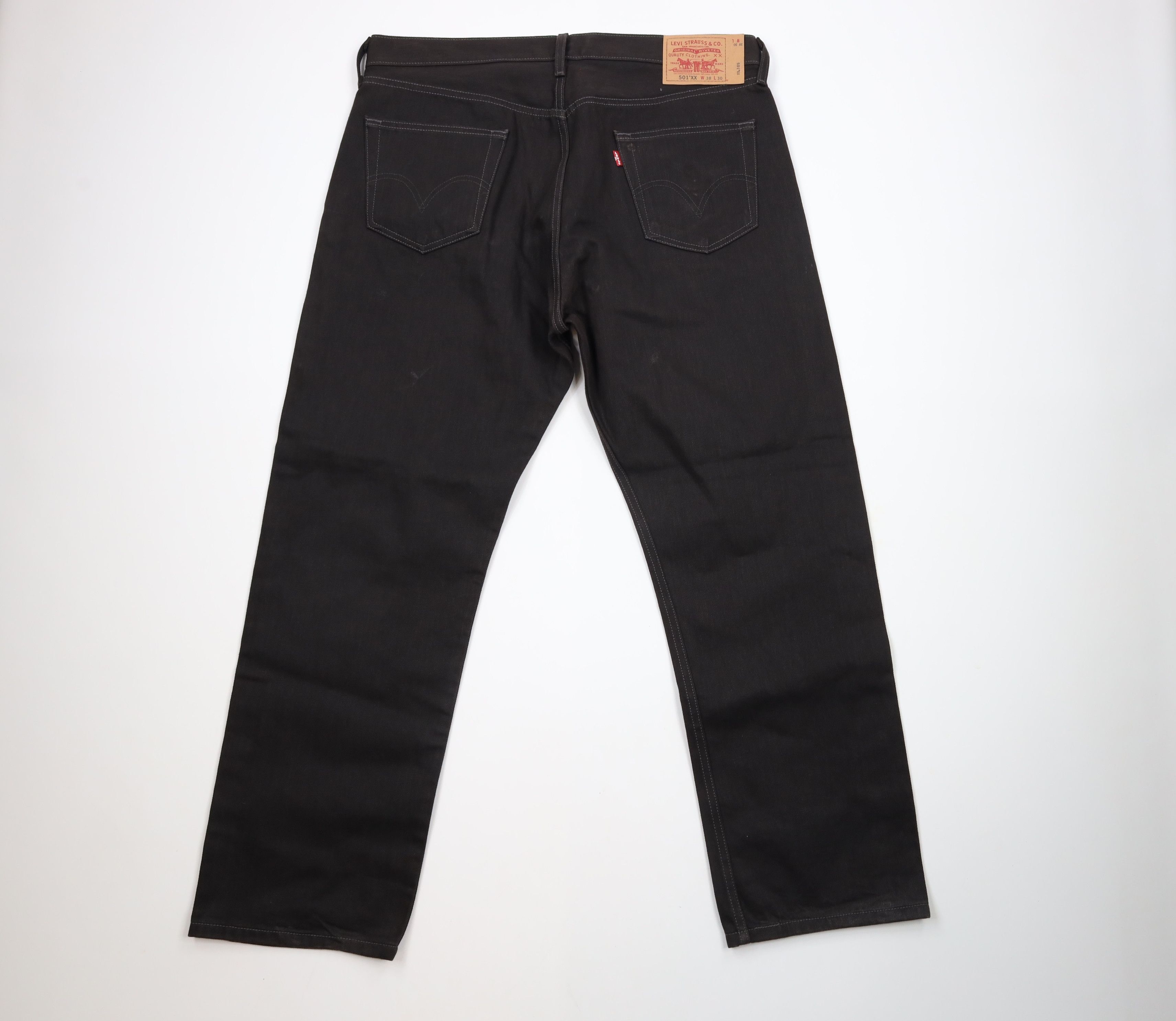 Levi's × Vintage Y2K Levis 501xx Fly Original Fit Denim Jeans Dark Brown Size US 38 / EU 54 - 7 Thumbnail