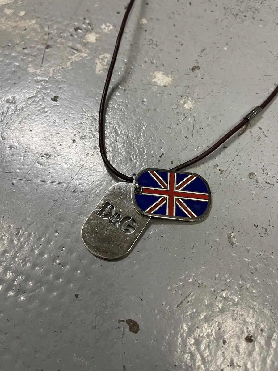Dolce & Gabbana 2000s Dolce & Gabbana UK Flag Dog Tags Necklace Size ONE SIZE - 8 Thumbnail