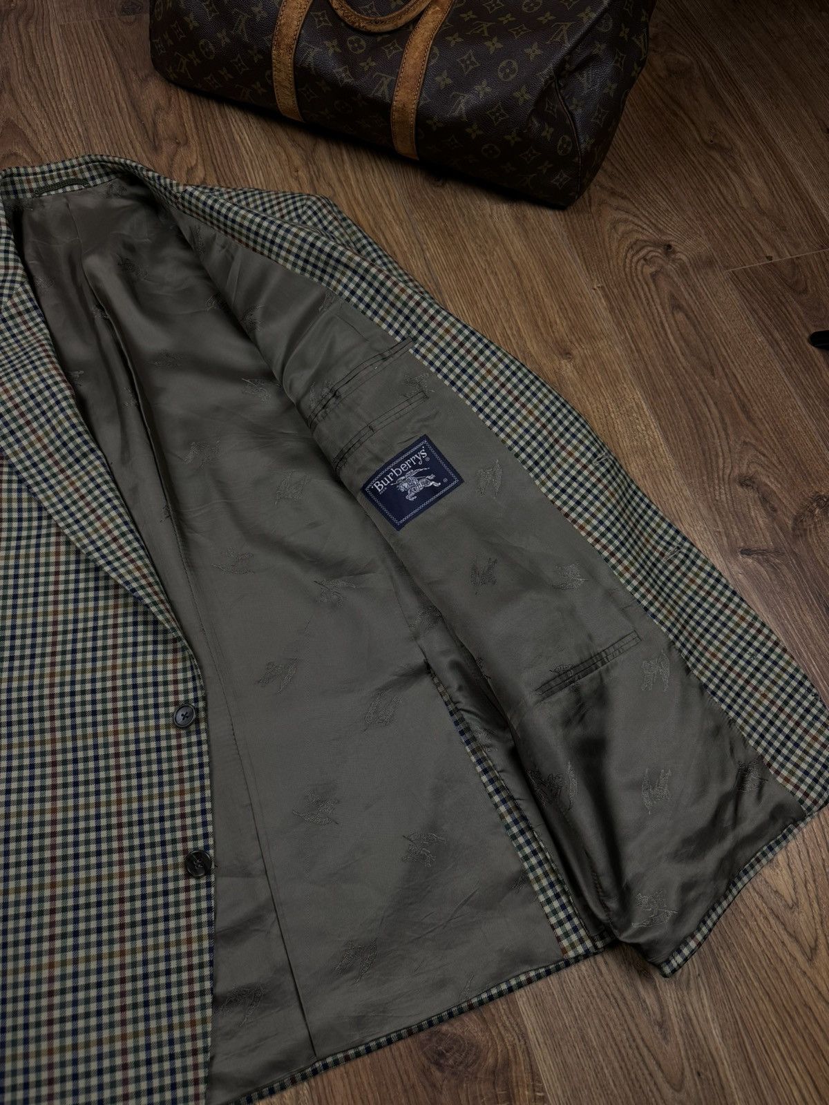 Burberry Vintage wool blazer Burberry Tweed original luxury item Size 42L - 2 Thumbnail
