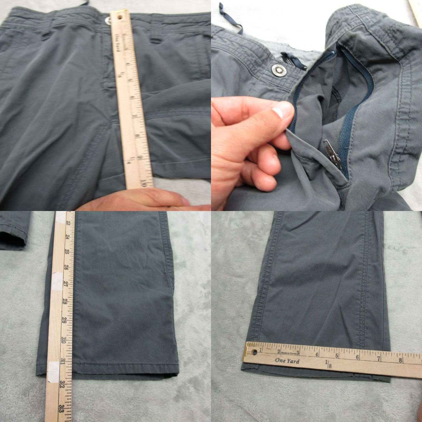 Vintage KÜHL Pants Womens 4 Reg Gray Drawstring Waist Spire Roll Up Hiking 28x31 Khakis Casual Outdoor Mens, Womens, Girls, Boys Size 27" / US 4 / IT 40 - 9 Thumbnail