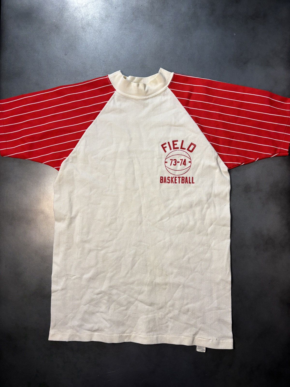 Vintage 1970s Vintage Basketball Jersey Raglan School Uniform Stripe Size US S / EU 44-46 / 1 - 1 Thumbnail