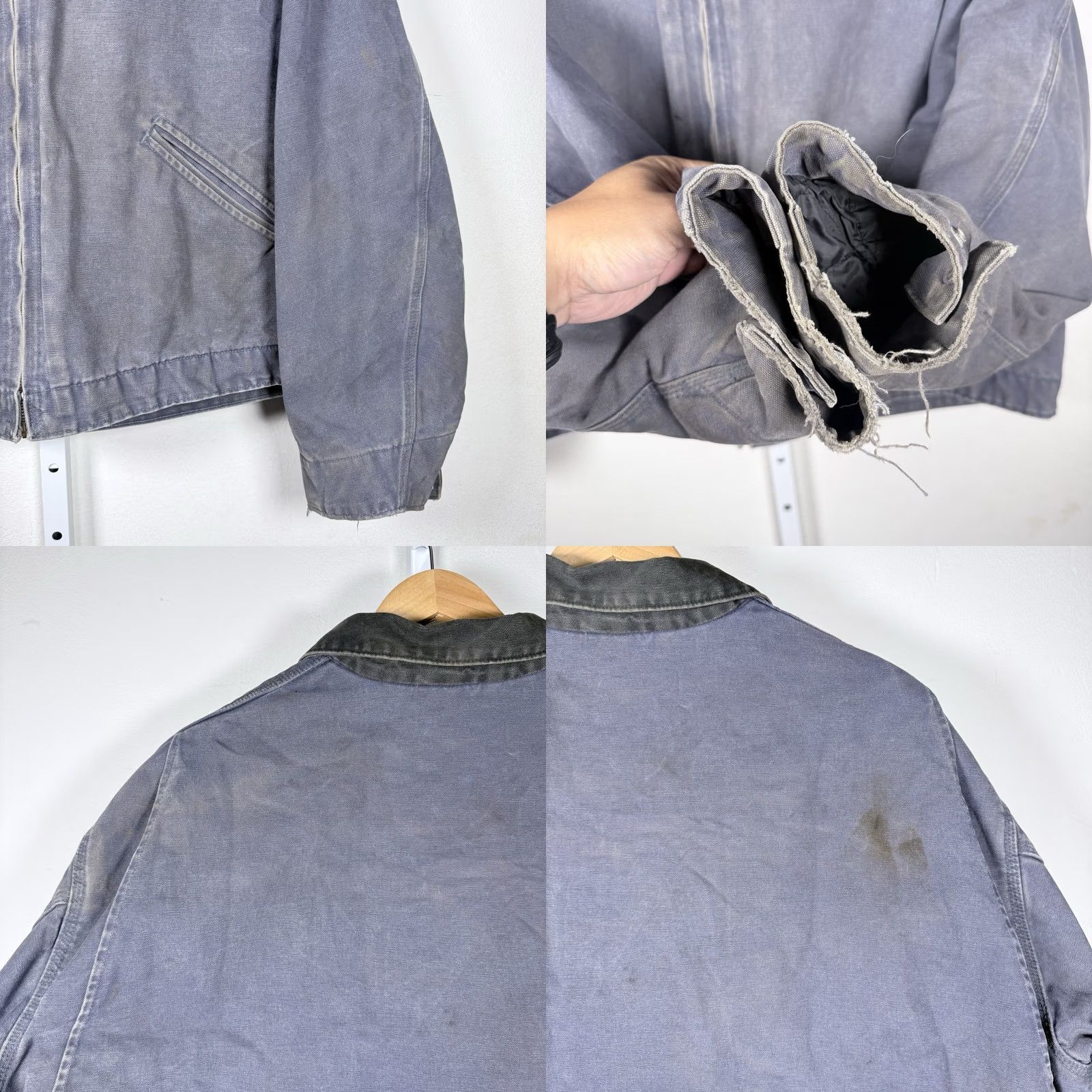 Carhartt VINTAGE Carhartt Detroit Jacket J97 DPB Deep Blue 4XL Regular Fade Distress Bomber Jacket Men Size US XXL / EU 58 / 5 - 8 Thumbnail