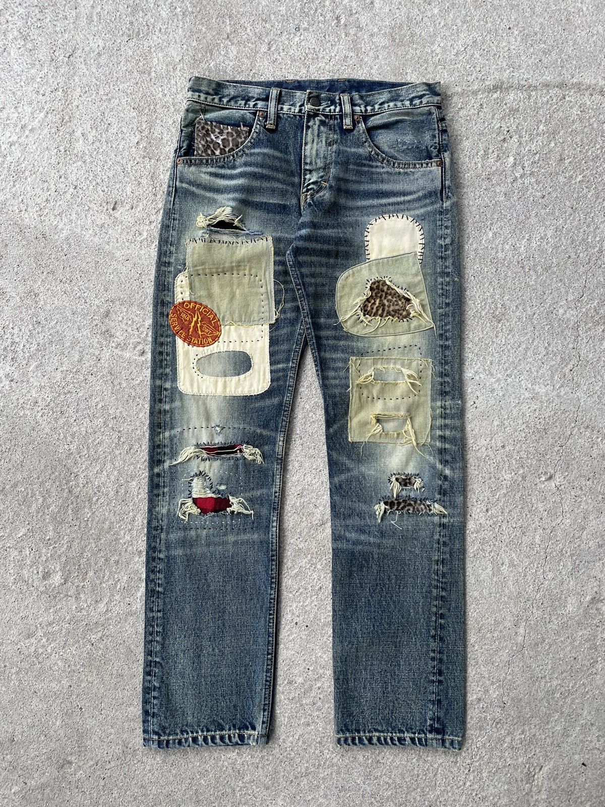 image of Beauty Beast x Hysteric Glamour Rna Patched Denim in Blue, Men's (Size 30)
