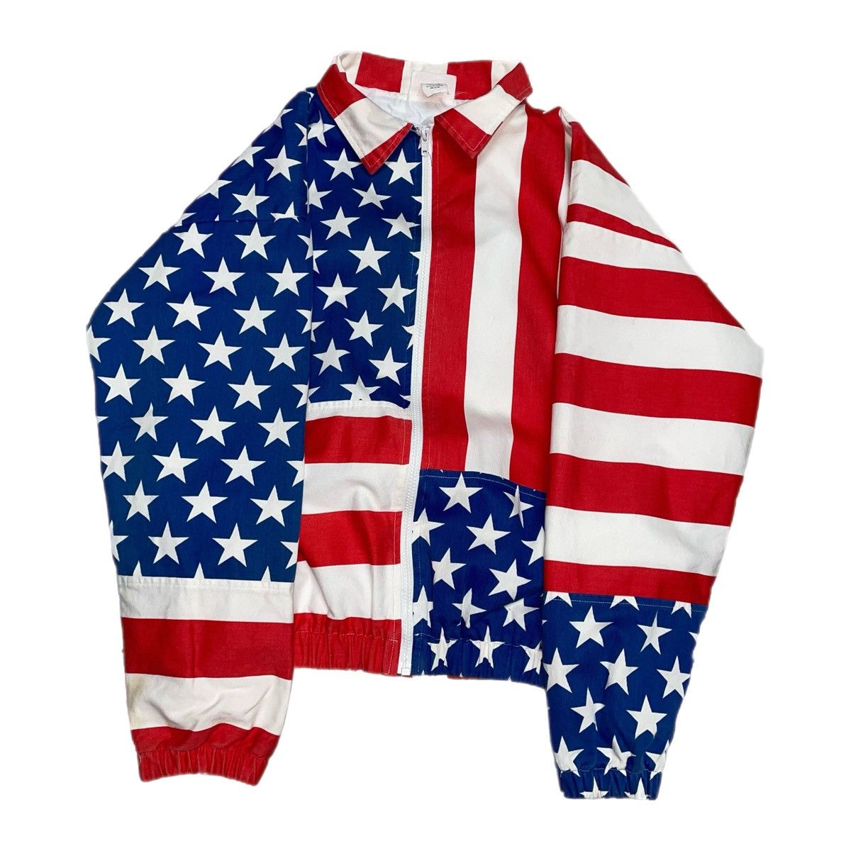 Vintage Vintage American Flag Zip Up Lined Bomber Jacket Size US M / EU 48-50 / 2 - 5 Thumbnail