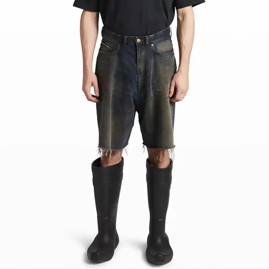 Japanese Brand Wide Leg Streetwear Washed Vintage Denim Shorts y2k Size US 32 / EU 48 - 5 Thumbnail