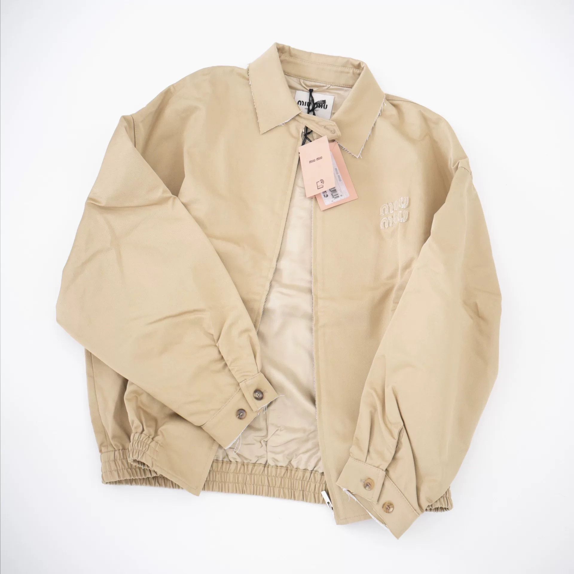 Miu Miu miu miu logo jacket in beige color Size M / US 6-8 / IT 42-44 - 1 Thumbnail