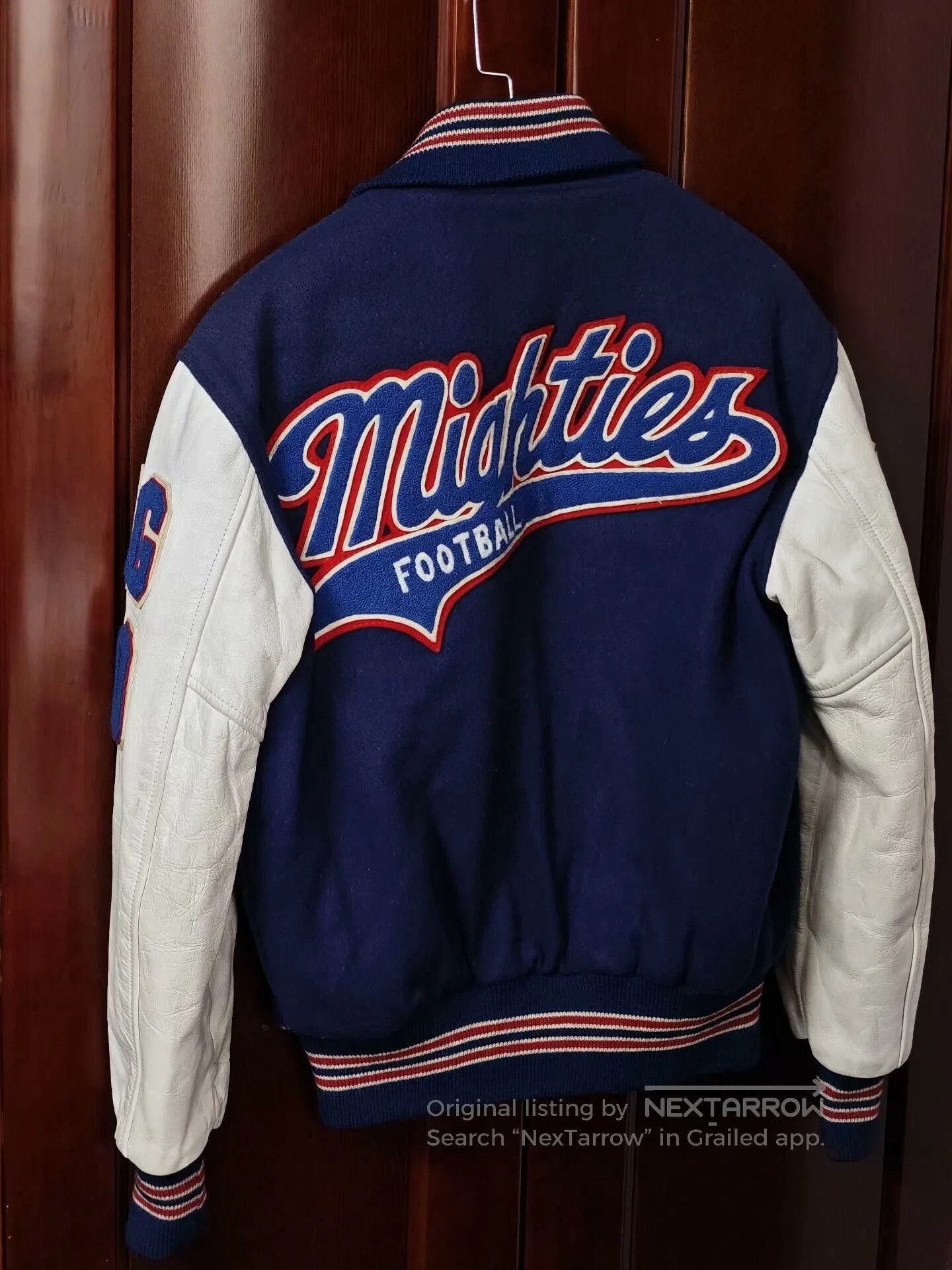 MLB Vintage Wool and Leather Baseball Jacket. Size US L / EU 52-54 / 3 - 4 Thumbnail