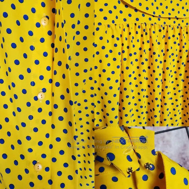 Dior Dior Yellow Polka Dot Long Sleeve Shirt . Size M / US 6-8 / IT 42-44 - 7 Thumbnail