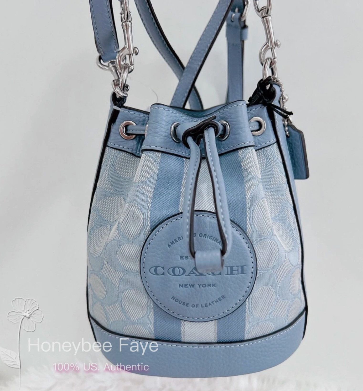 Coach Mini Dempsey Bucket Bag In Signature Jacquard Stripe Patch Size ONE SIZE - 3 Thumbnail