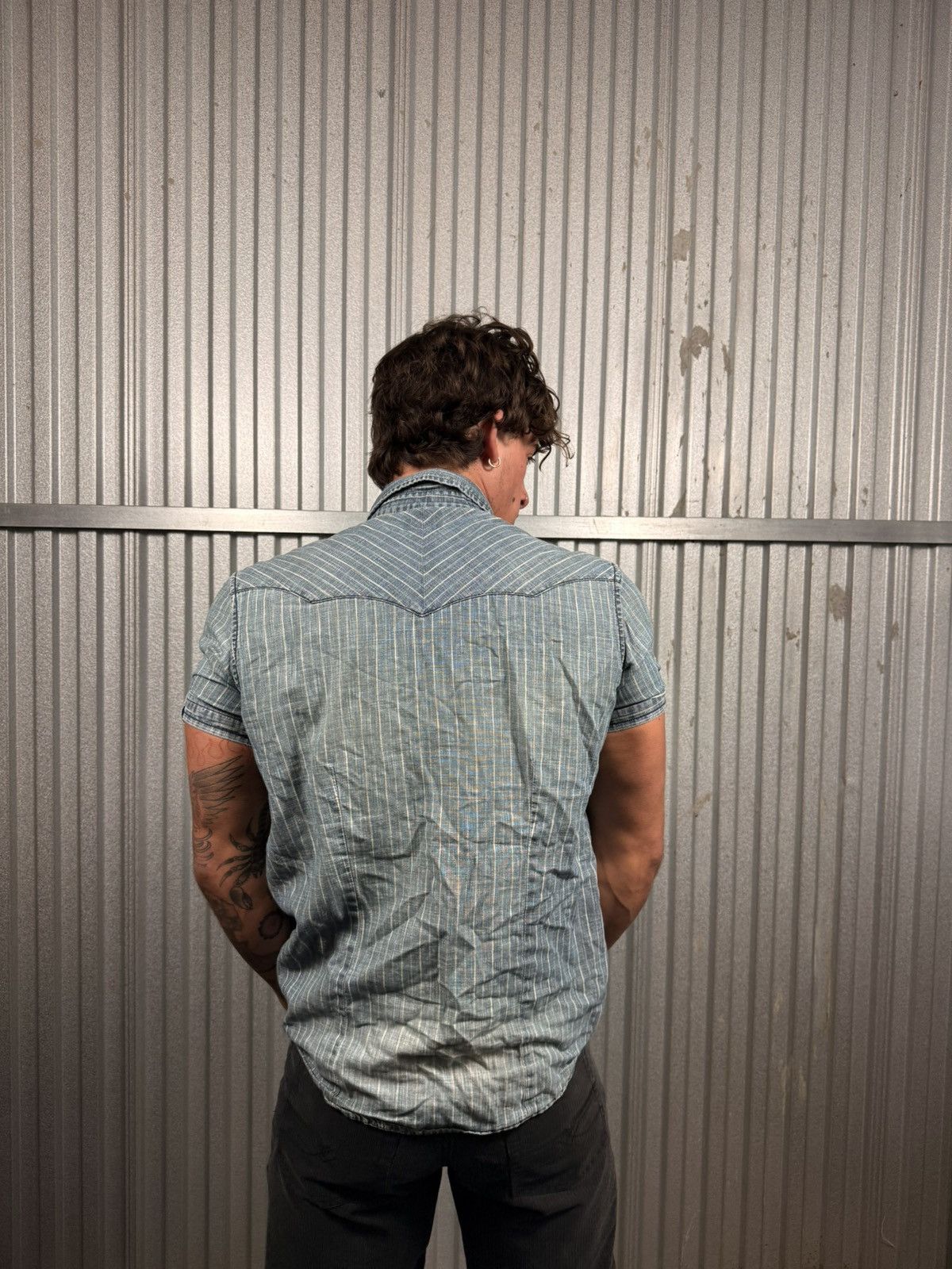 Wrangler Vintage Wrangler Pinstripe Denim Button Up Wester Cowboy Shi Size US M / EU 48-50 / 2 - 3 Thumbnail