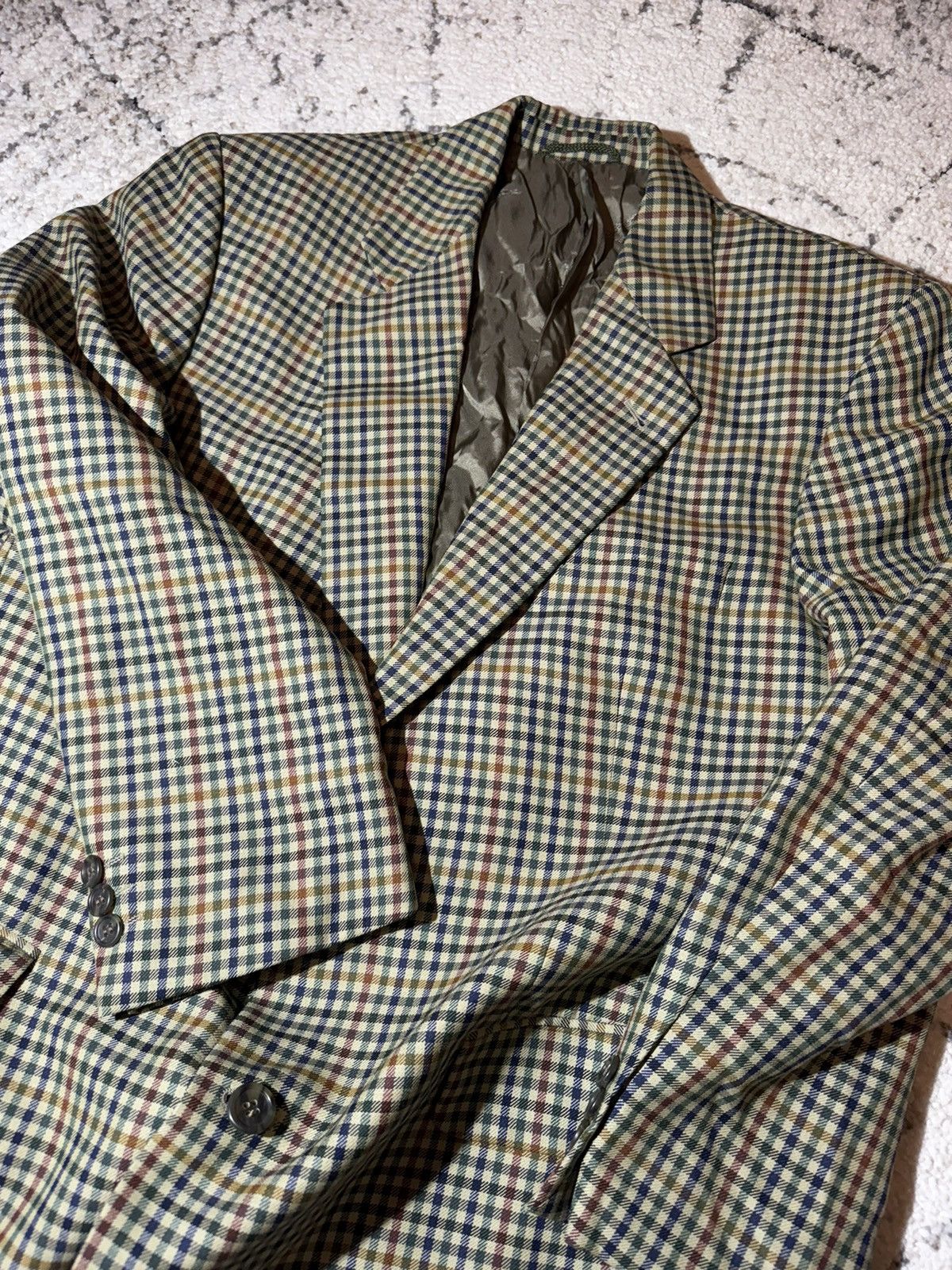 Burberry × Vintage Burberry’s Vintage Plaid Check Blazer Oldmoney Men’s Large Size 44R - 17 Thumbnail
