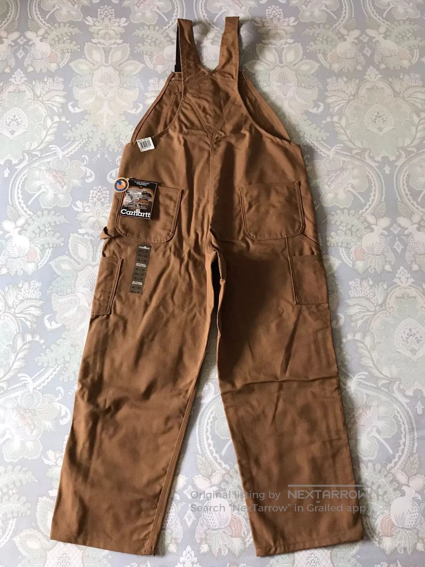 Carhartt Carhartt FRR35 Brown W38L30 Bib Overalls. Size US 38 / EU 54 - 4 Thumbnail