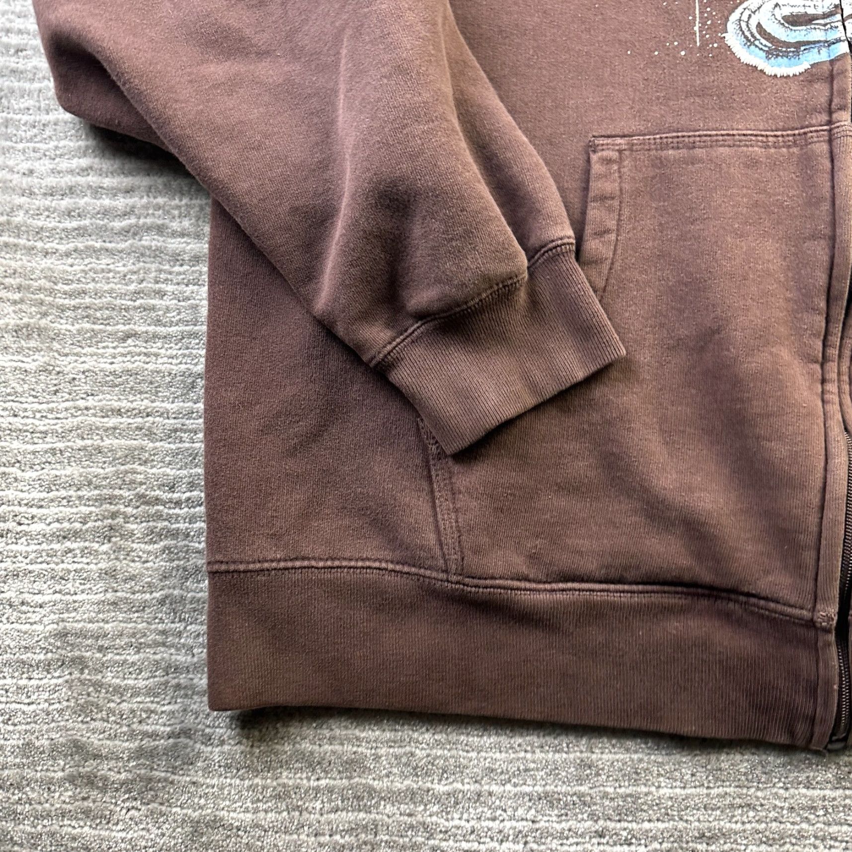 Vintage VINTAGE No Boundaries Hoodie Mens Large Brown Grunge Y2K Full Zip Hooded Logo Pockets Zip Size US L / EU 52-54 / 3 - 4 Thumbnail