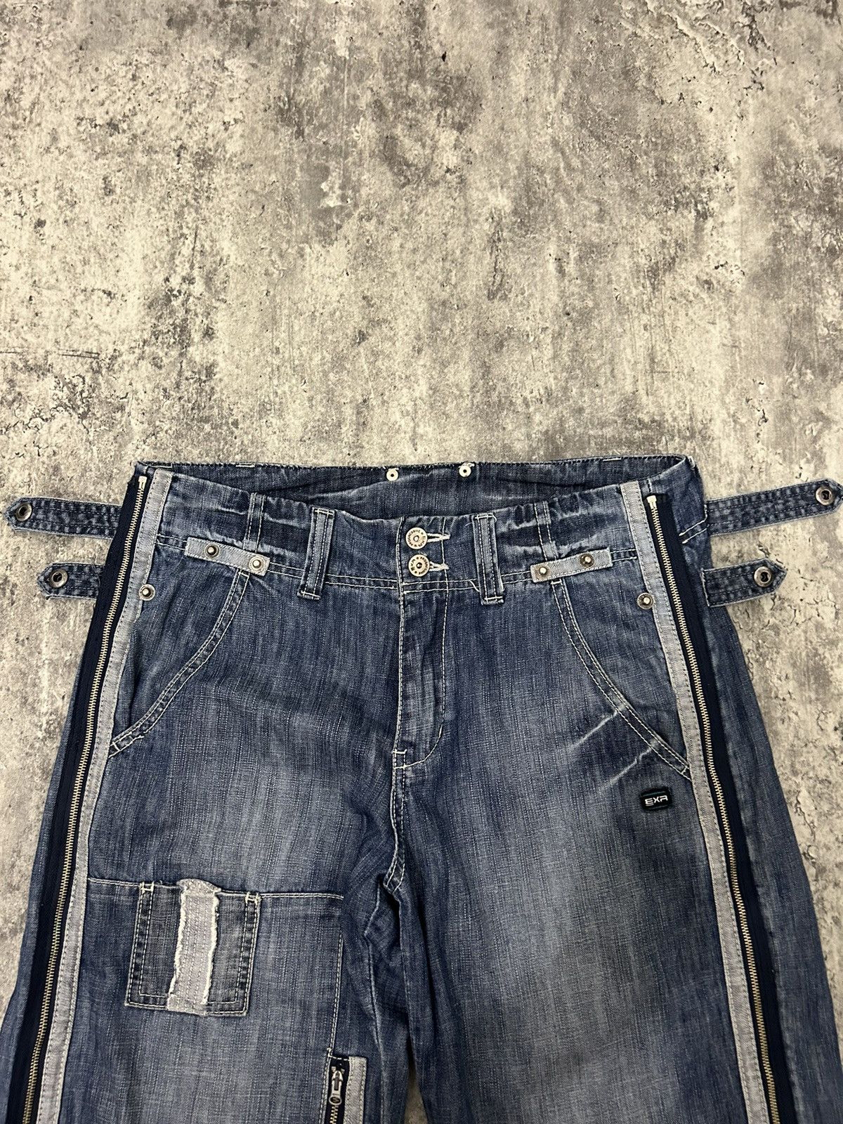 JNCO × Japanese Brand EXR baggy Full Zip jorts Denim Pants Size US 33 - 5 Thumbnail