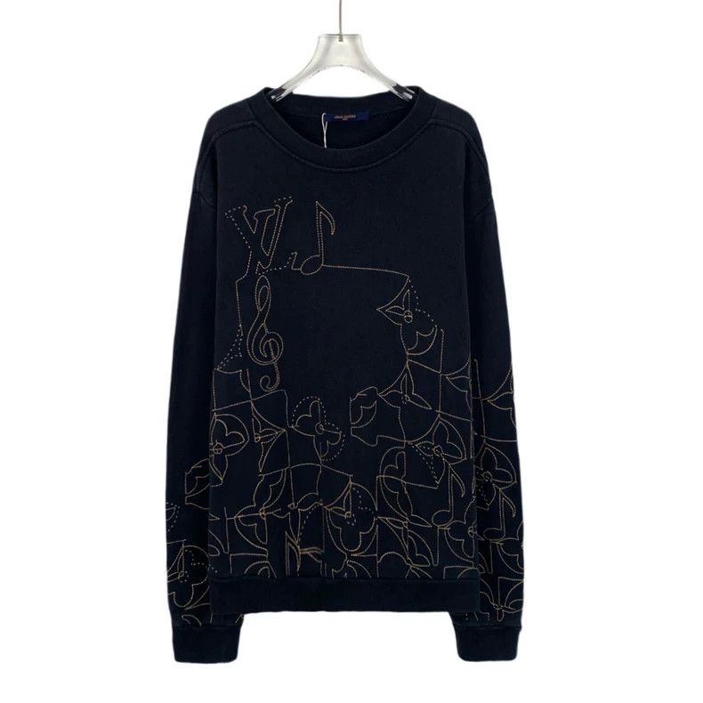Louis Vuitton Louis Vuitton Black Logo Embroidered Sweater Size US XXL / EU 58 / 5 - 1 Thumbnail