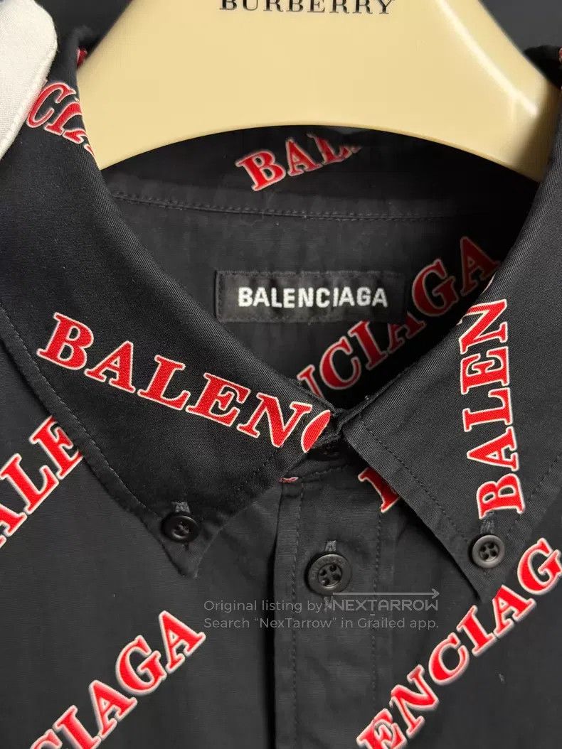 Balenciaga Balenciaga size 39 Logo Printed Black Shirt Jacket Size US M / EU 48-50 / 2 - 3 Thumbnail