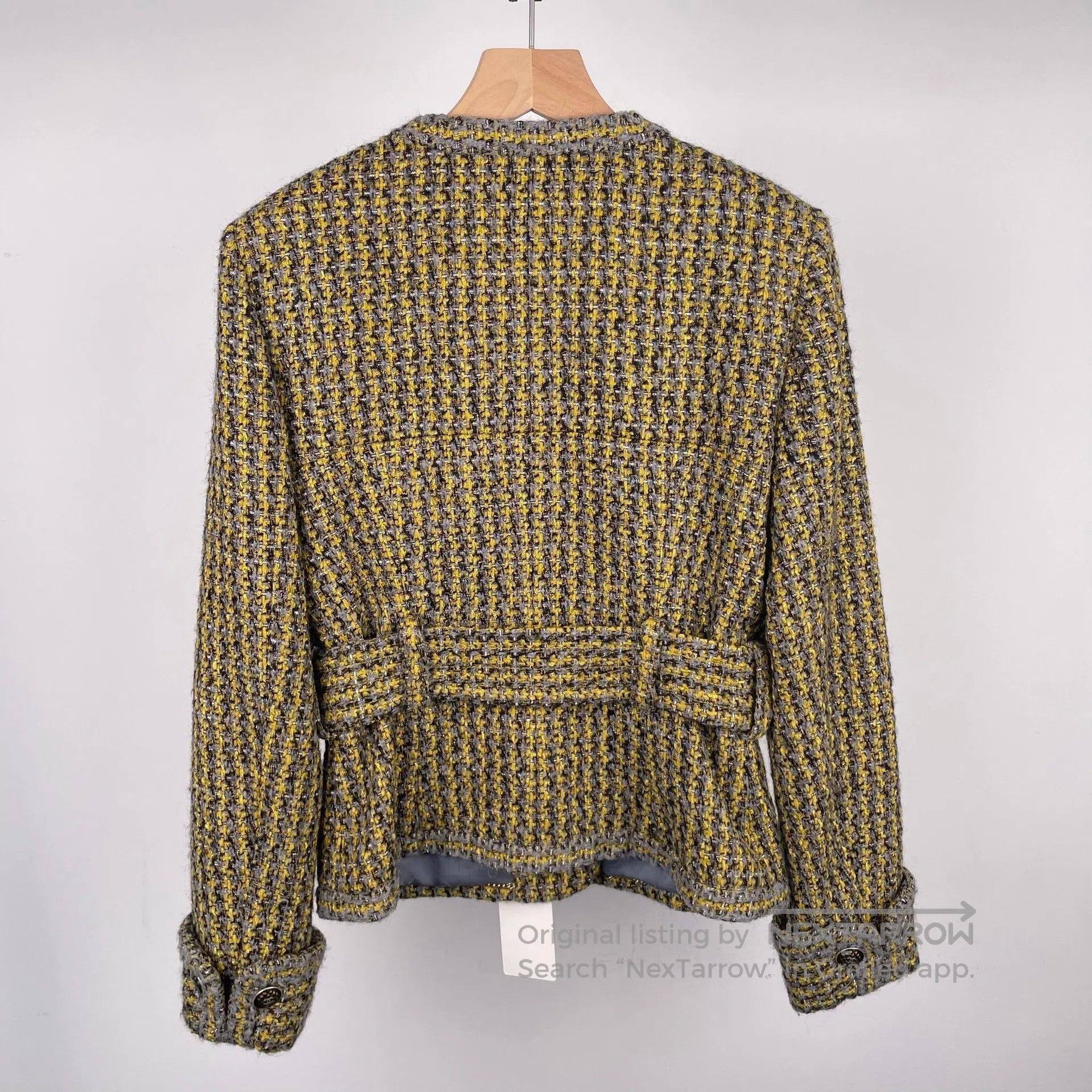 Chanel Chanel Yellow Plaid Belted Tweed Jacket| Size XS / US 0-2 / IT 36-38 - 2 Thumbnail