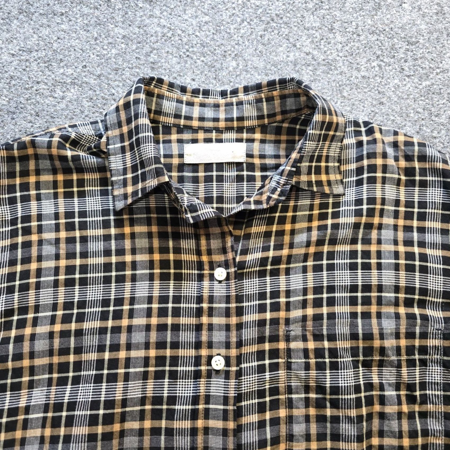 Everlane Everlane Top Women Size 4 Brown Black Plaid Button-Up Boxy Oversized Casual Shirt Size S / US 4 / IT 40 - 2 Thumbnail