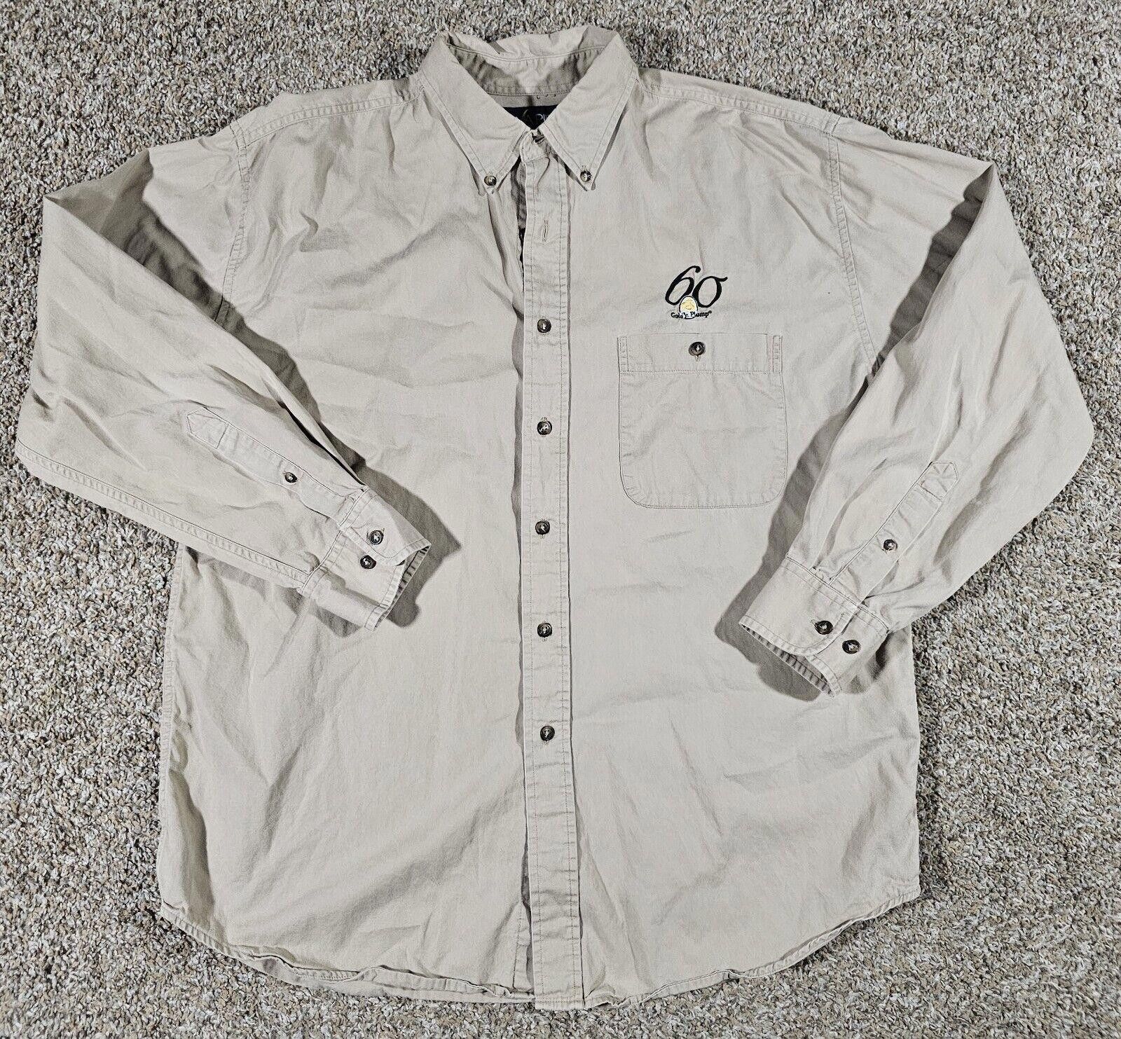 Designer 60 Gold n Plump button-up Large Work shirt Logo Luna Pier Size ONE SIZE - 1 Thumbnail