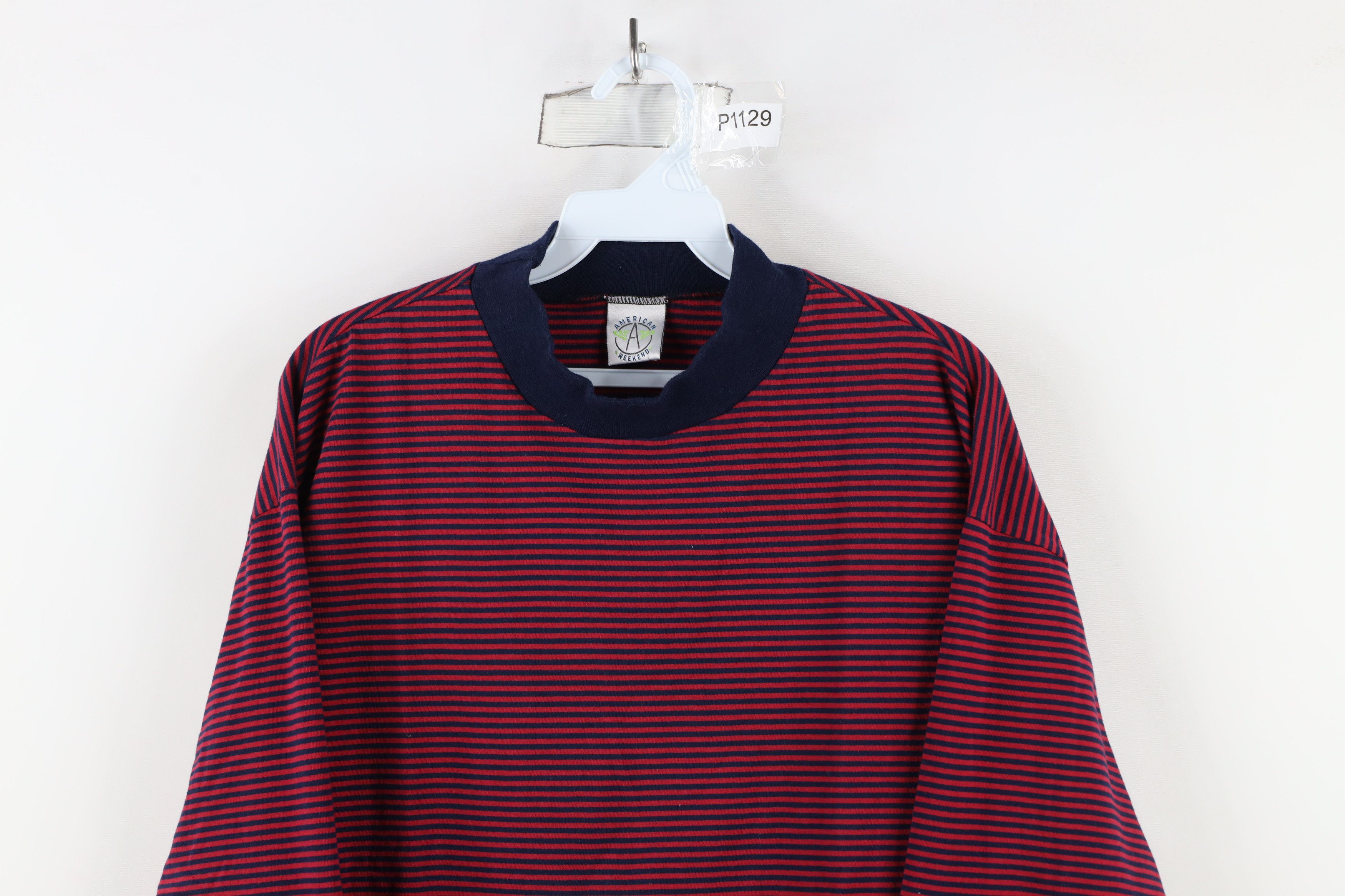 Vintage Vintage 90s Streetwear Striped Long Sleeve T-Shirt Red Blue Size US M / EU 48-50 / 2 - 2 Thumbnail
