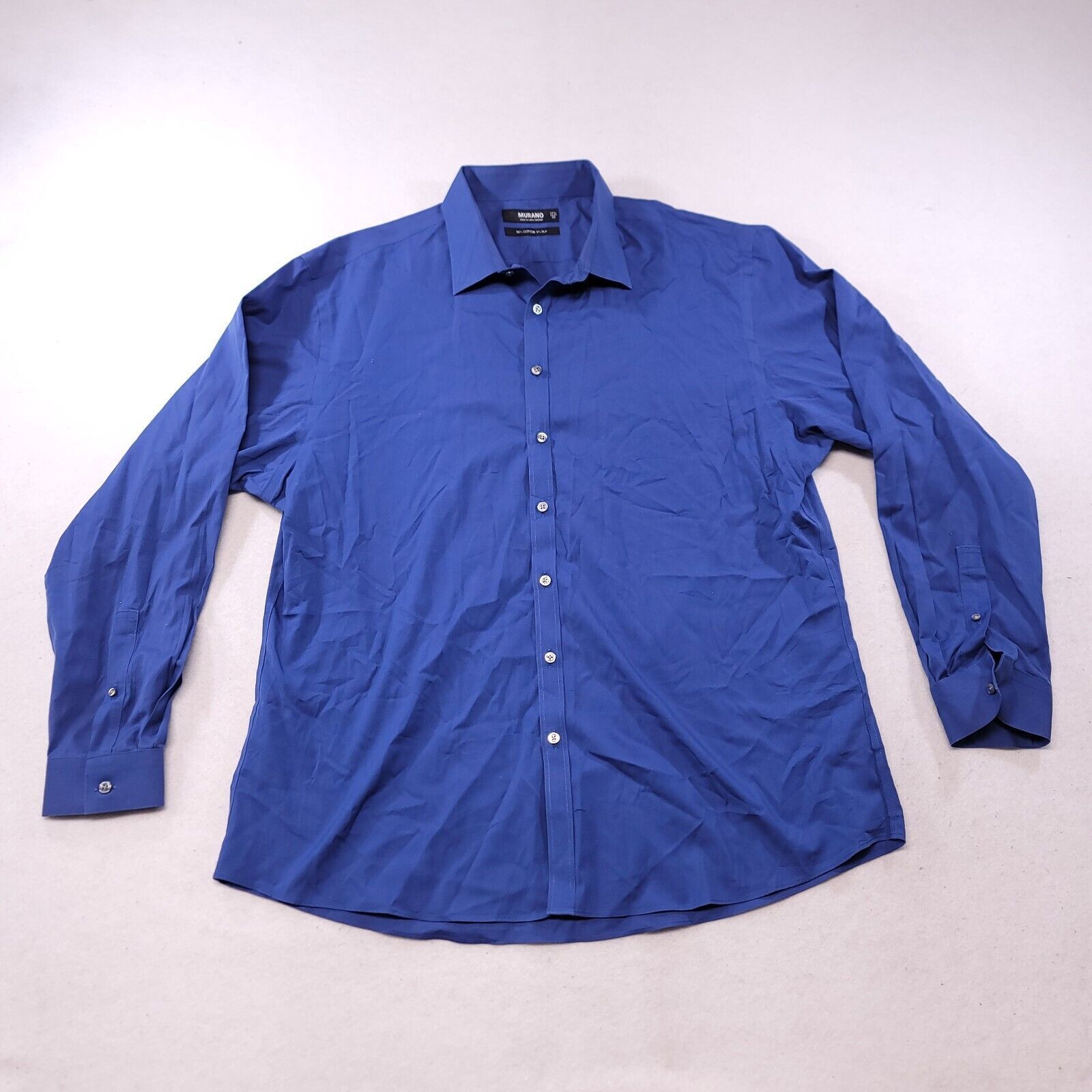 Murano Murano Casual Long Sleeve Button Shirt Men Size 17.5/35 Blue Size US M / EU 48-50 / 2 - 2 Thumbnail