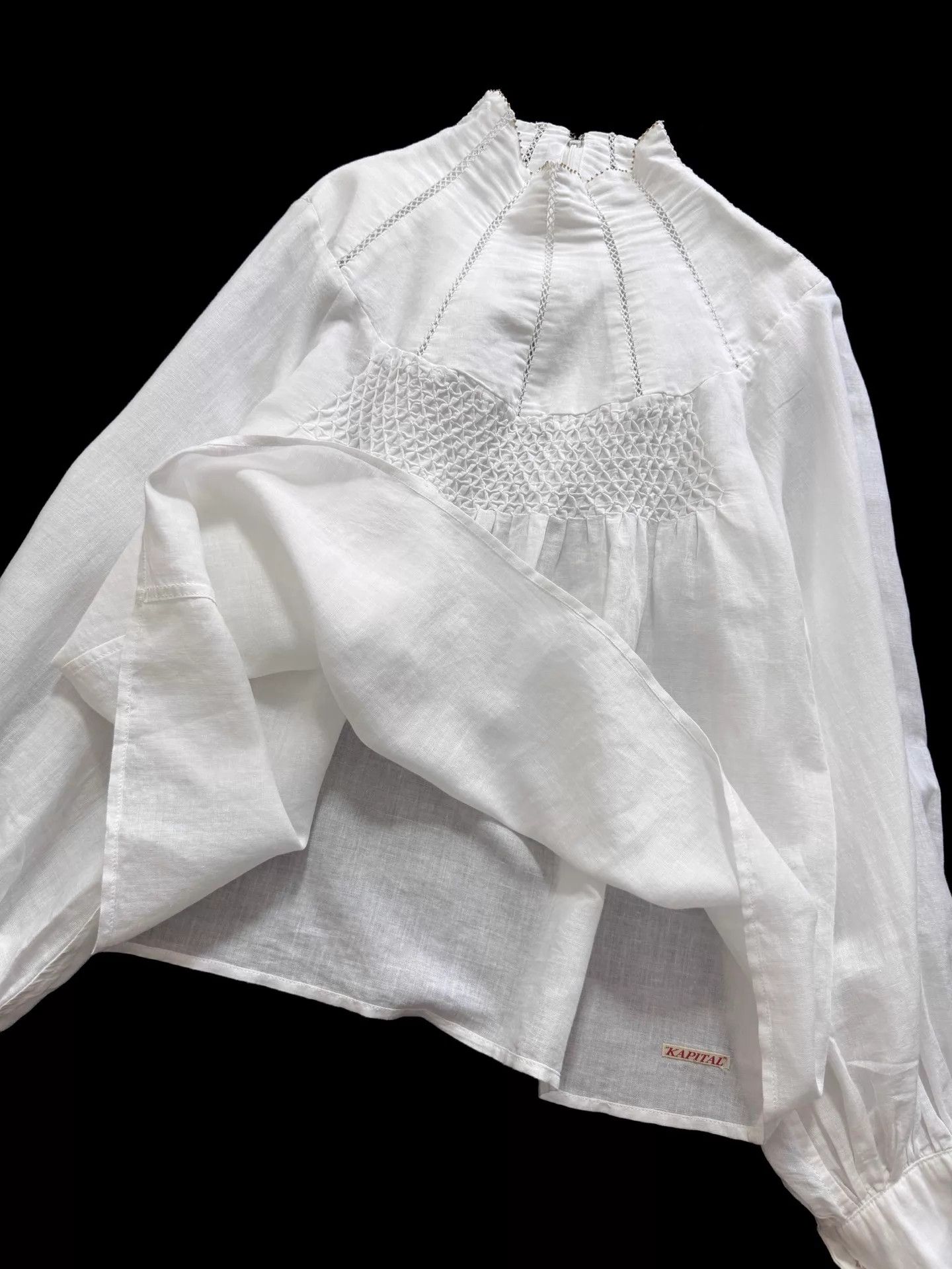 Kapital Kapital Linen-Cotton Origami Pleat White Vintage Shirt Size S / US 4 / IT 40 - 7 Thumbnail
