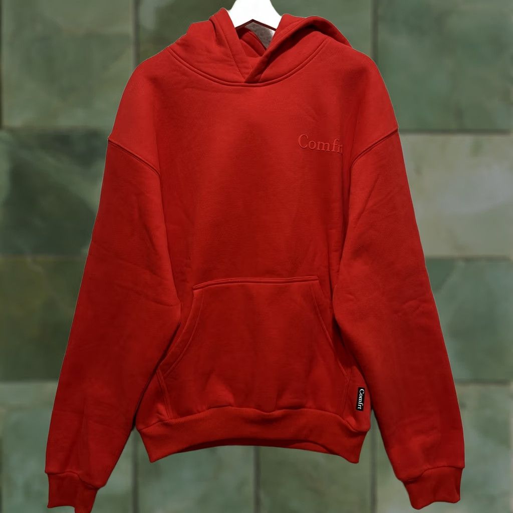 Logo 7 Comfrt Minimalist Men's Hoodie Size S Crimson Red Pullover Fleece Oversized Logo Pullover Hoodie Mens S Red Logo Size US S / EU 44-46 / 1 - 1 Thumbnail