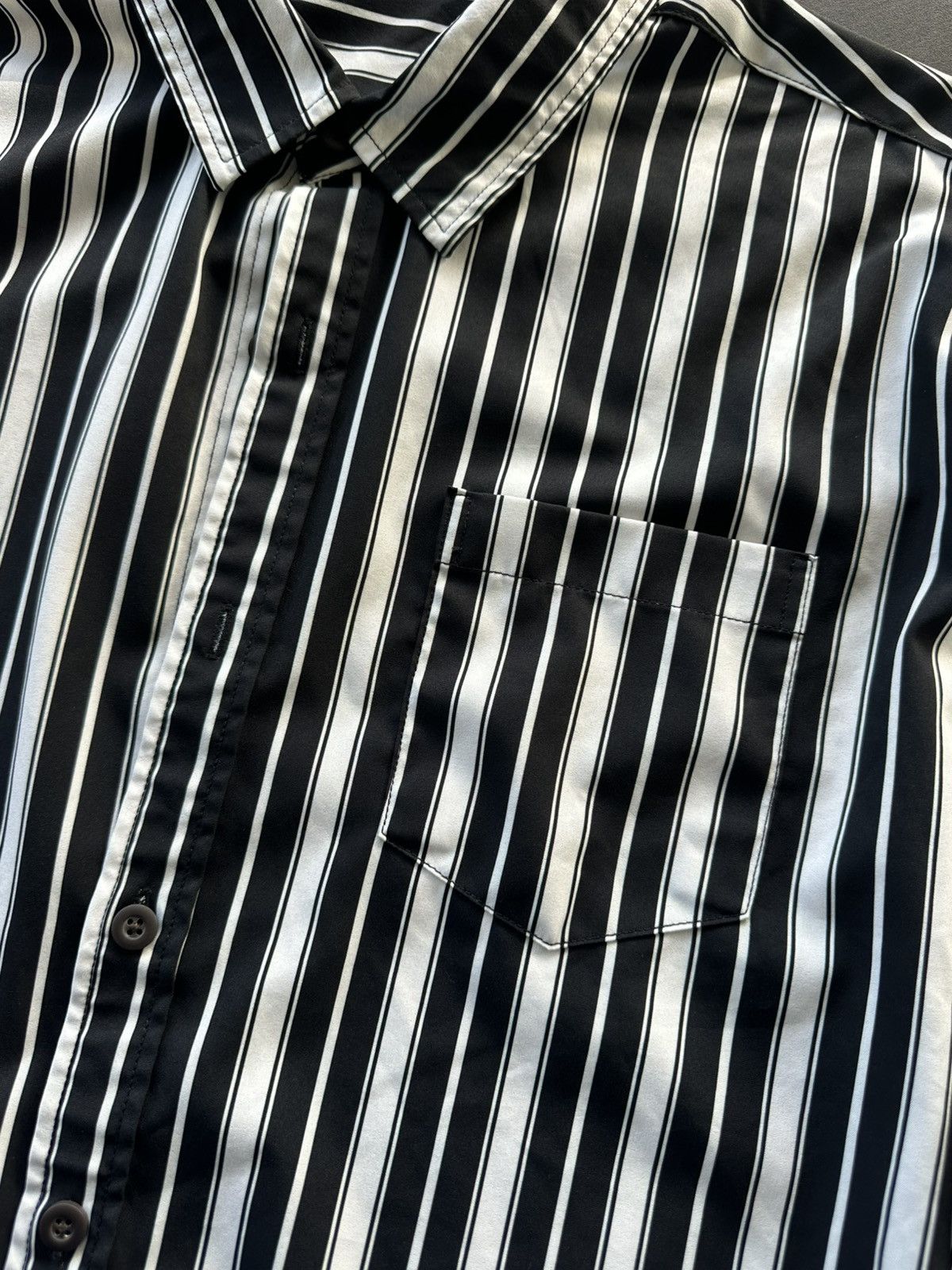 Other Black and White Striped Button Up Short Sleeve Shirt Mens Size US M / EU 48-50 / 2 - 3 Thumbnail