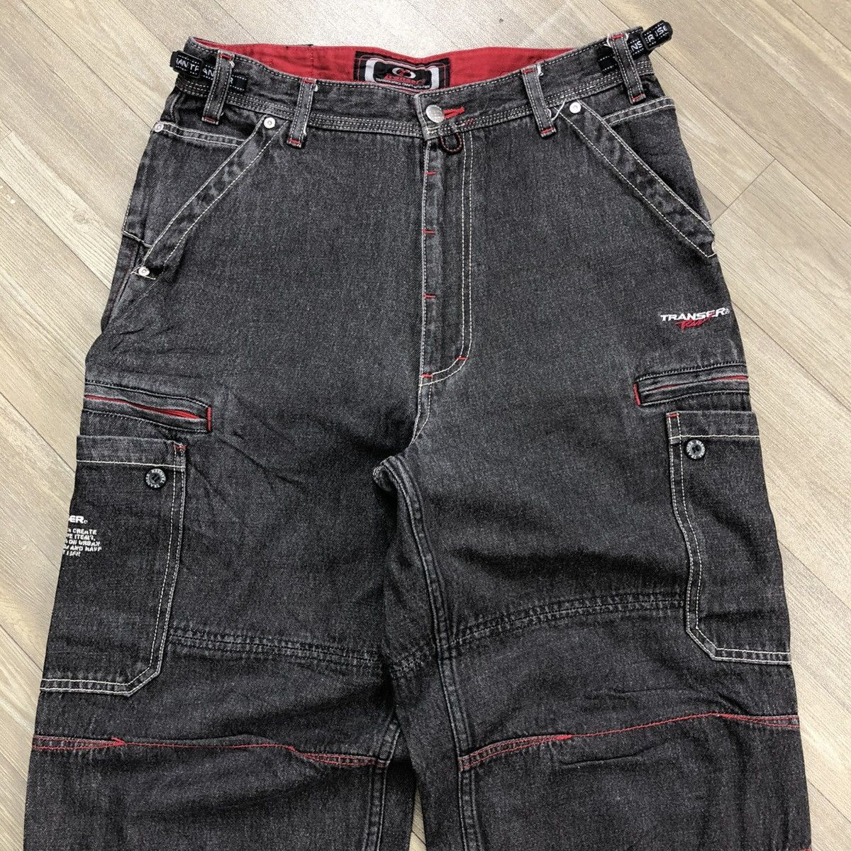 Vintage Vintage Transer Multi Pocket Cargo Bondage Baggy Jeans Y2K Size US 31 - 6 Thumbnail