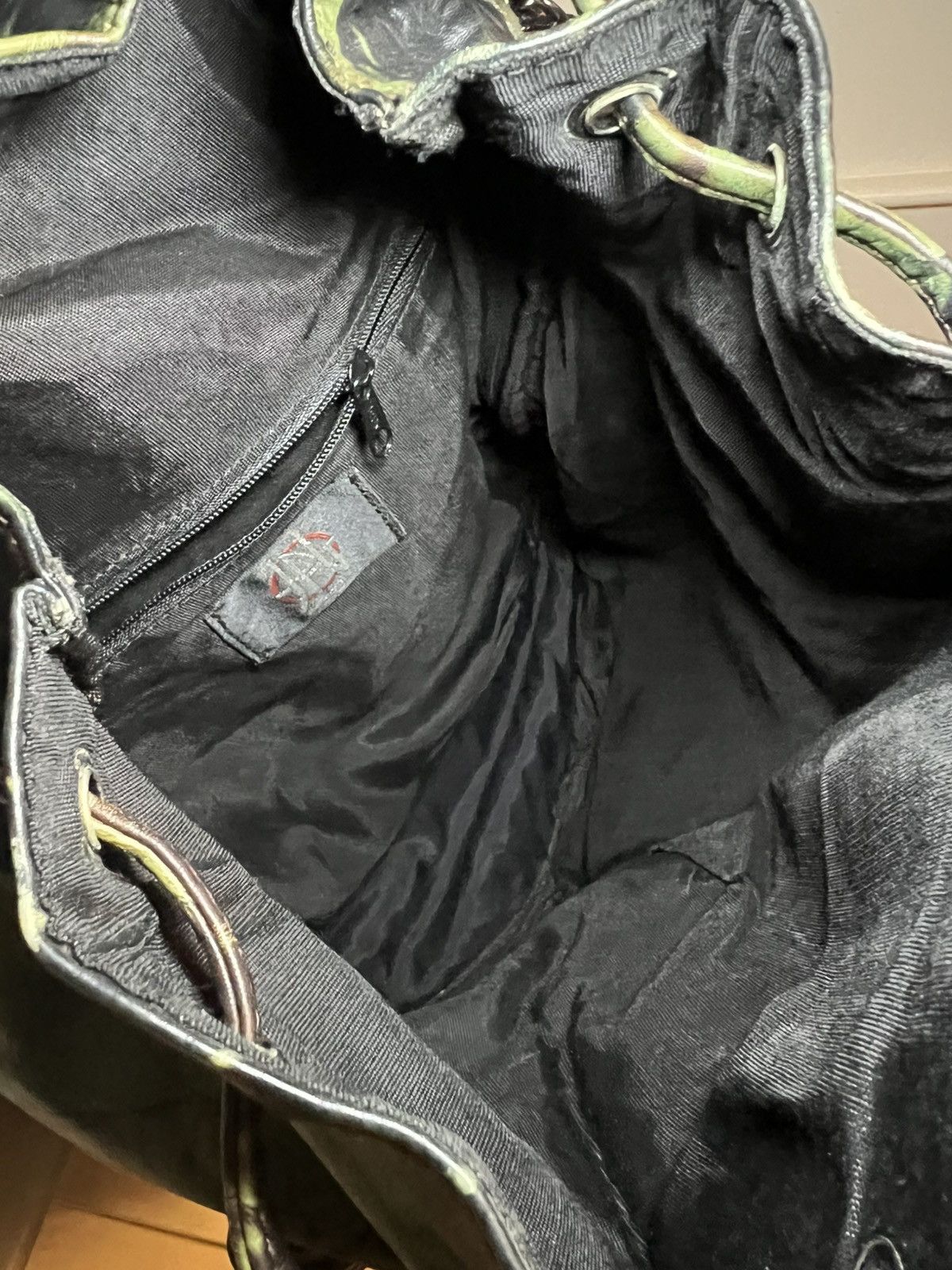 Jean Paul Gaultier Vintage 90s Jean Paul Gaultier Leather Camoflage Backpack Size ONE SIZE - 10 Thumbnail