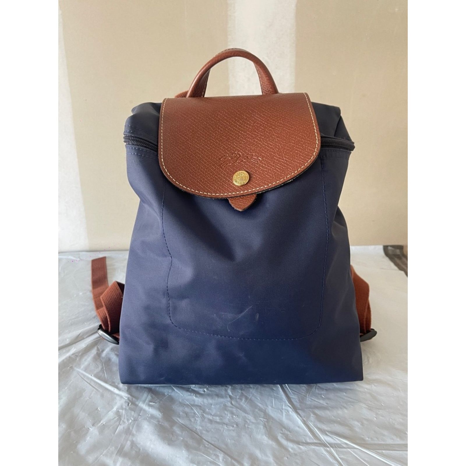 Longchamp Longchamp Le Pilage Backpack Navy 10" x 12" Size ONE SIZE - 1 Thumbnail