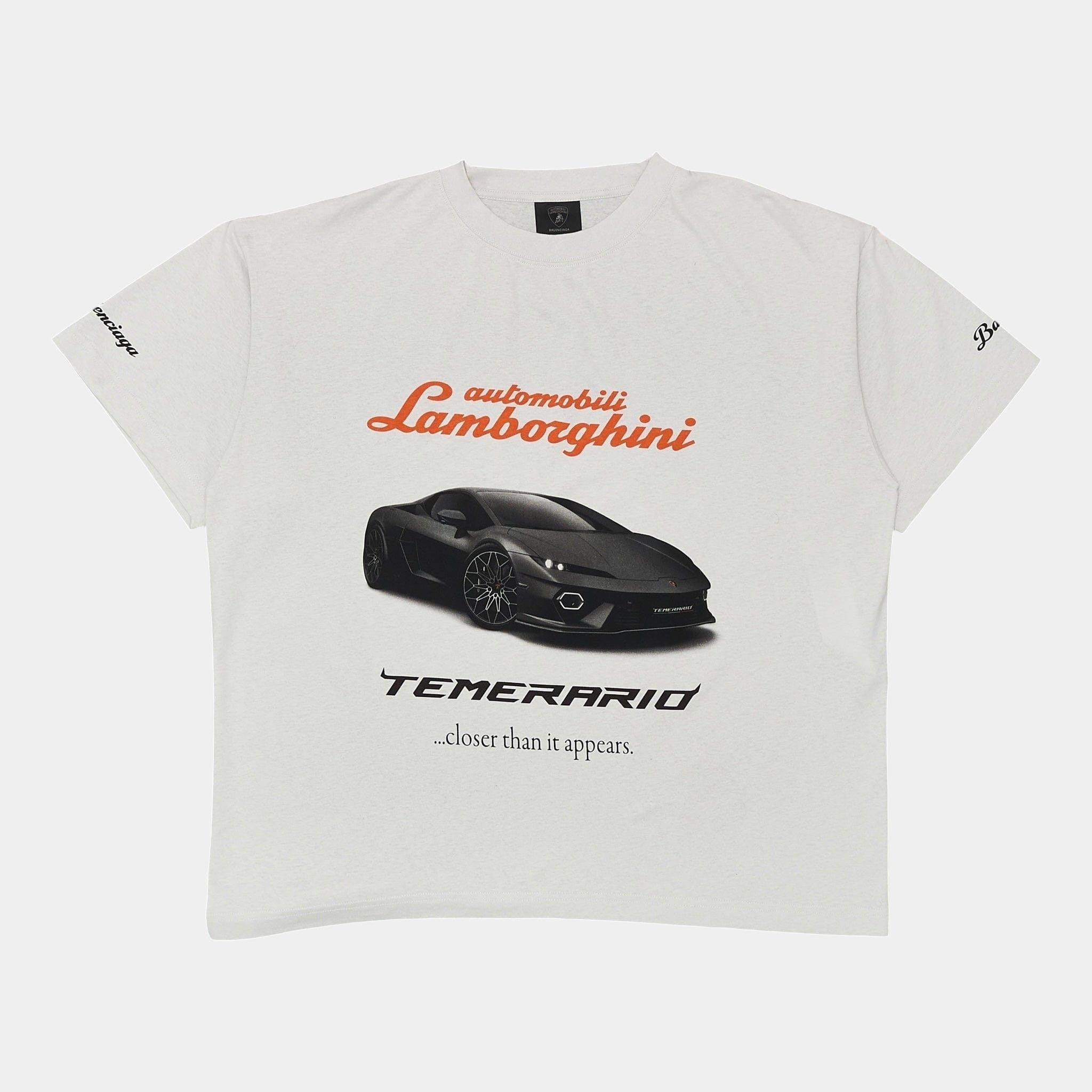 x Lamborghini Logo Short Sleeve Tee Shirt Dirty White Multi