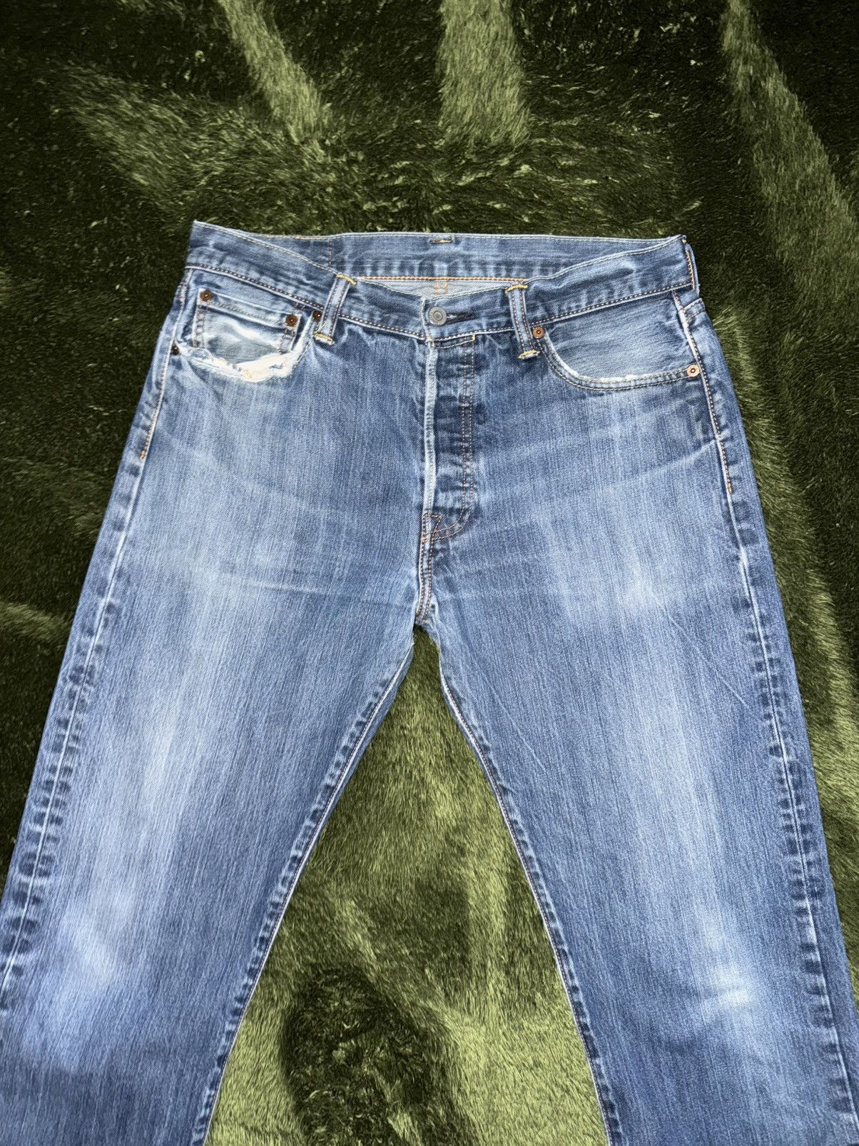 Levi's [W33/L34] Levis 501 Leather label button fly denim pants Size US 33 - 5 Thumbnail