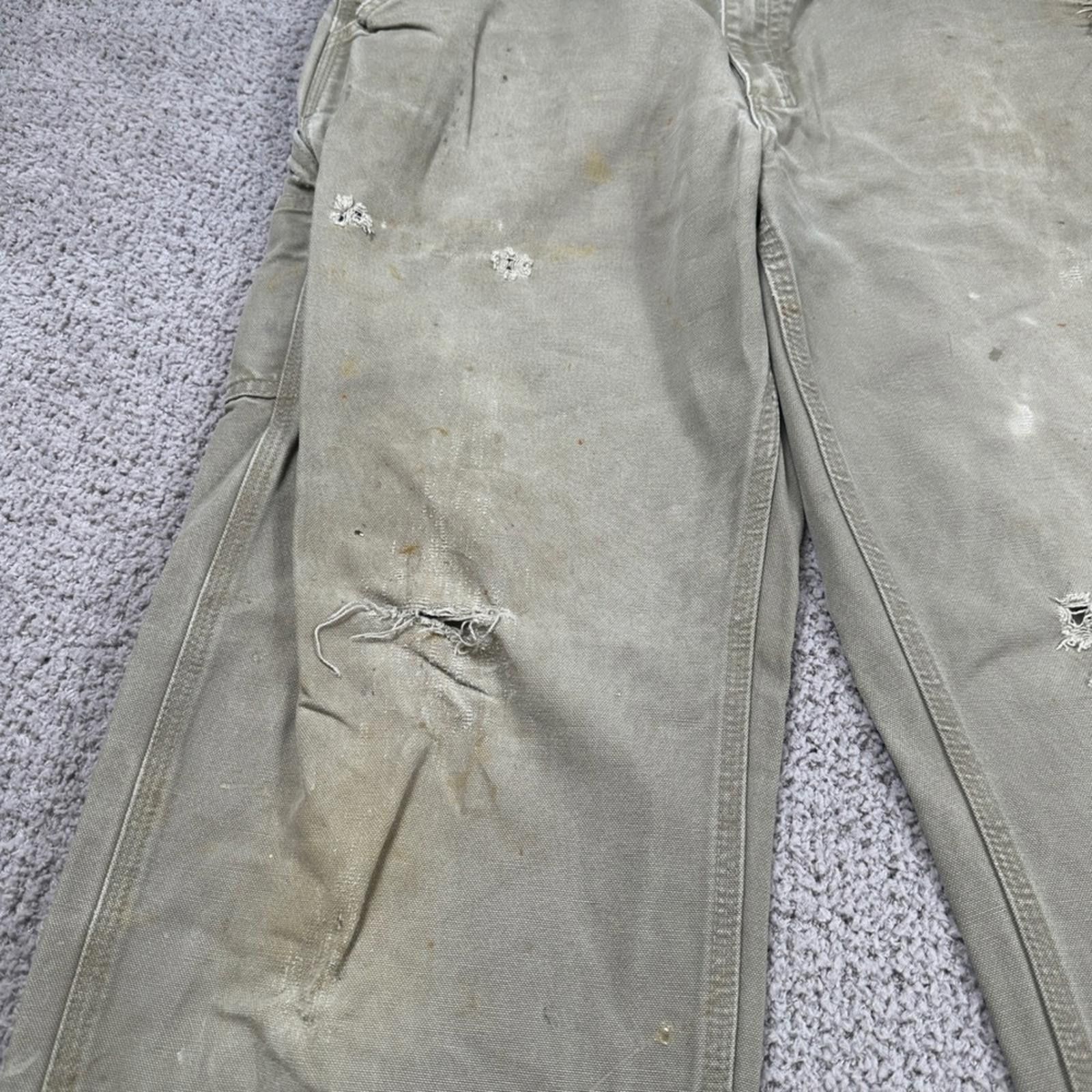 Carhartt Carhartt Mens 34x34 B11 Tan Carpenter Work Pants Distressed Size US 34 / EU 50 - 8 Thumbnail