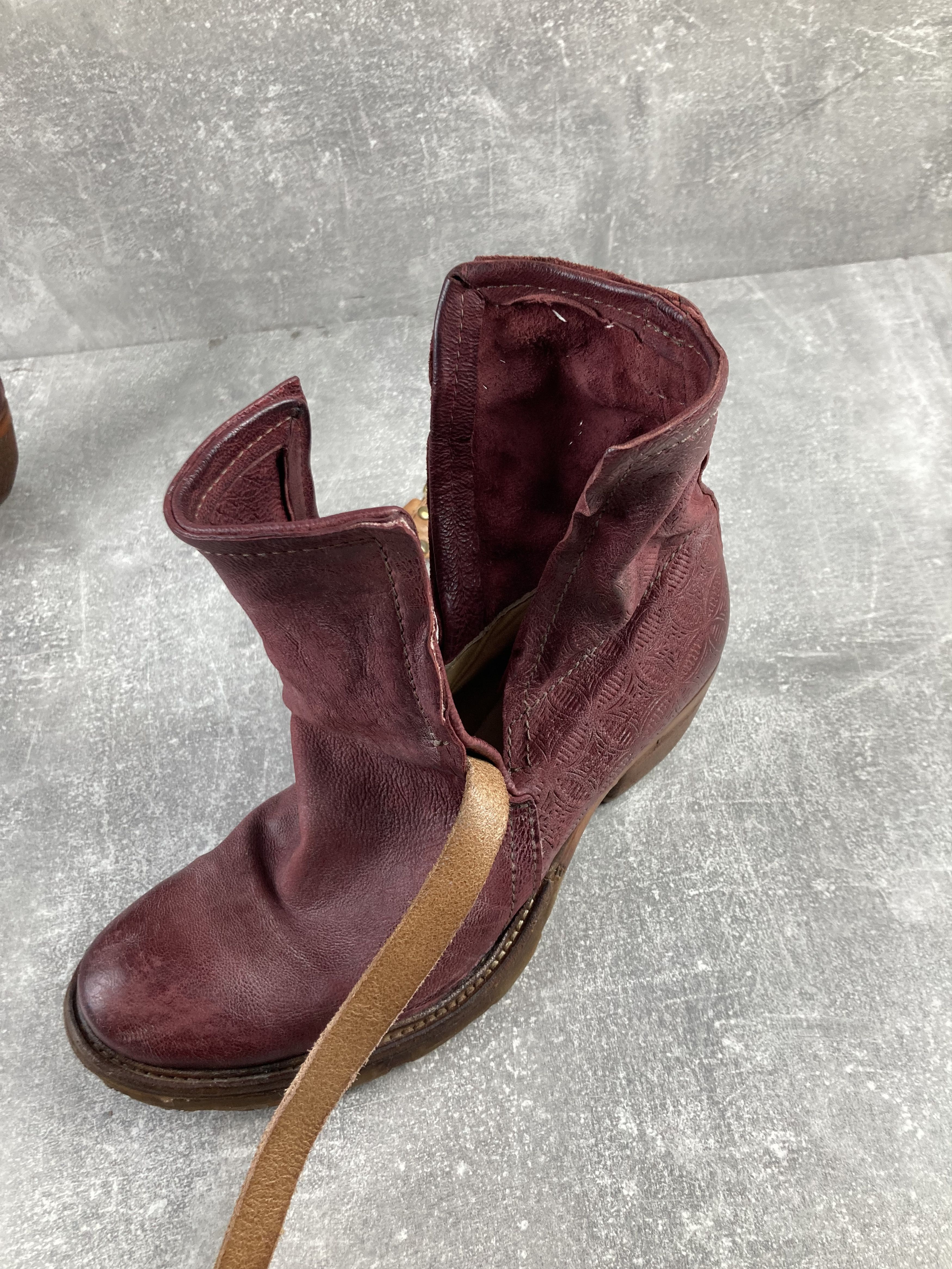 A.S.98 A.S.98 red avant garde 00s leather high belted heel boots Size US 8 / IT 38 - 9 Thumbnail