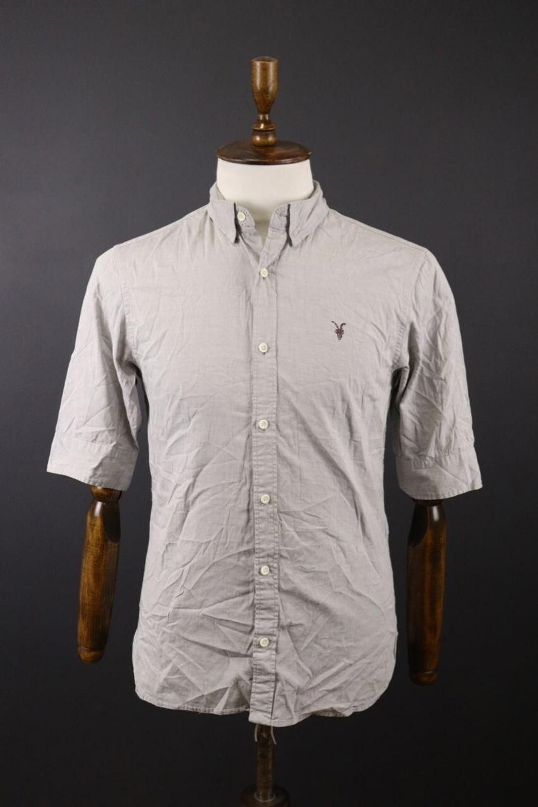Allsaints AllSaints Gray Short Sleeve Button Down Shirt Size S Size US S / EU 44-46 / 1 - 1 Thumbnail