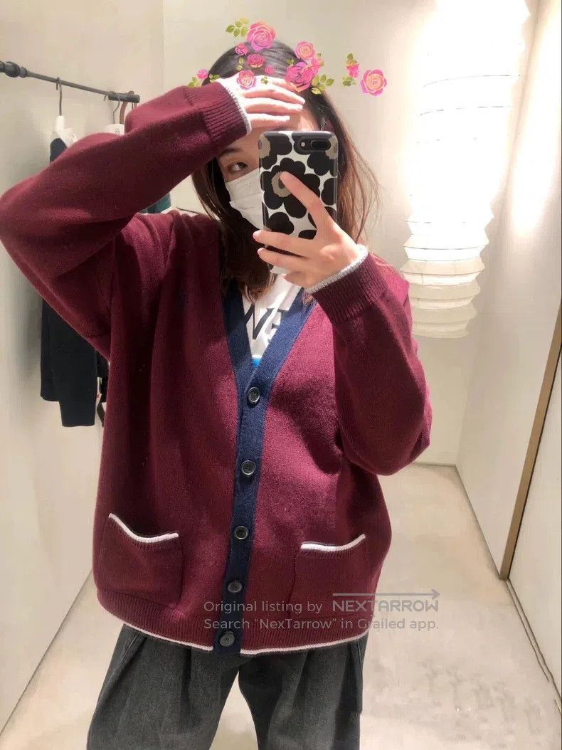 Loewe Loewe Burgundy wool cardigan Size S / US 4 / IT 40 - 4 Thumbnail