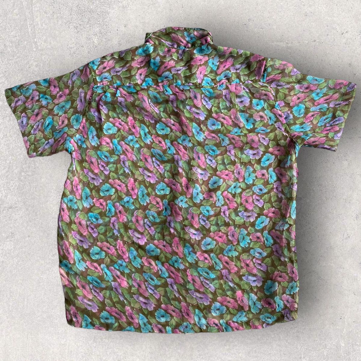 Bode Bode Vintage Sheer Fabric Grey Floral Shirt Size US M / EU 48-50 / 2 - 2 Thumbnail