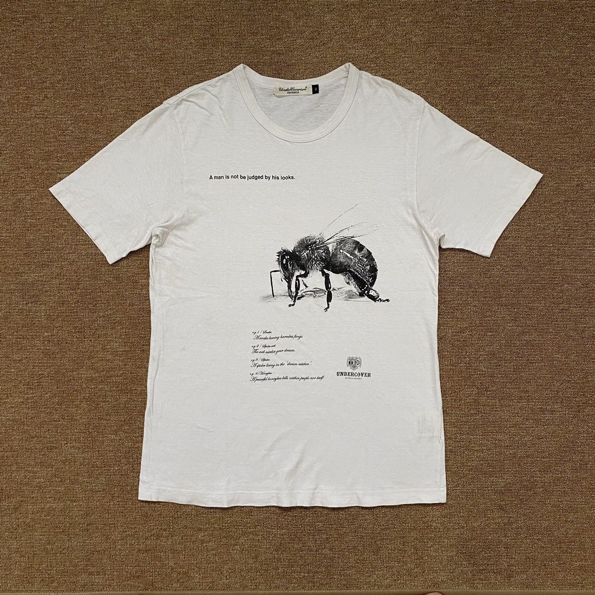 image of Jun Takahashi x Undercover Poem Bee Tshirt in White, Men's (Size Medium)